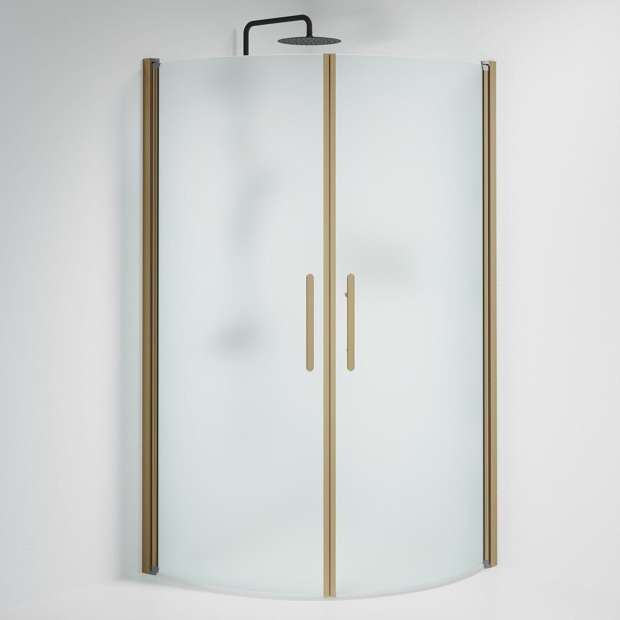Round - Frosted, Shower Enclosure Set - Code, Matt/Bronze - 80 cm - MASTERSTORE - 8595677155211 - Shower Enclosure Set - Code - 35 - 809 - 70 - 55 - 00 - 8595677155211