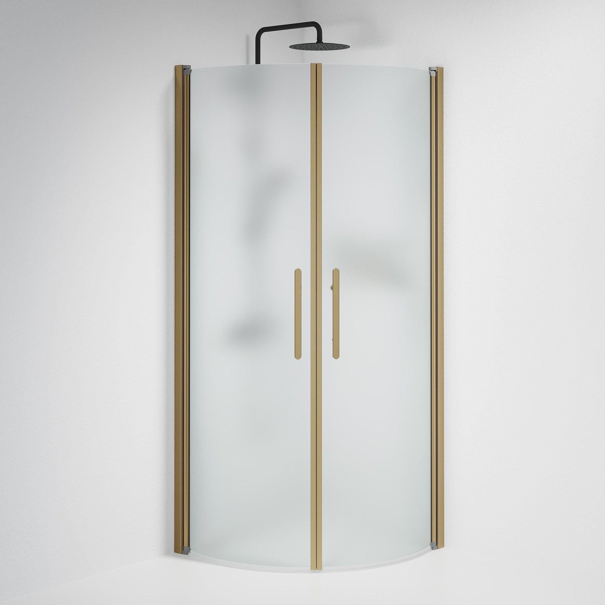 Round - Frosted, Shower Enclosure Set - Code, Matt/Bronze - 90 cm - MASTERSTORE - 8595677155235 - Shower Enclosure Set - Code - 35 - 909 - 70 - 55 - 00 - 8595677155235