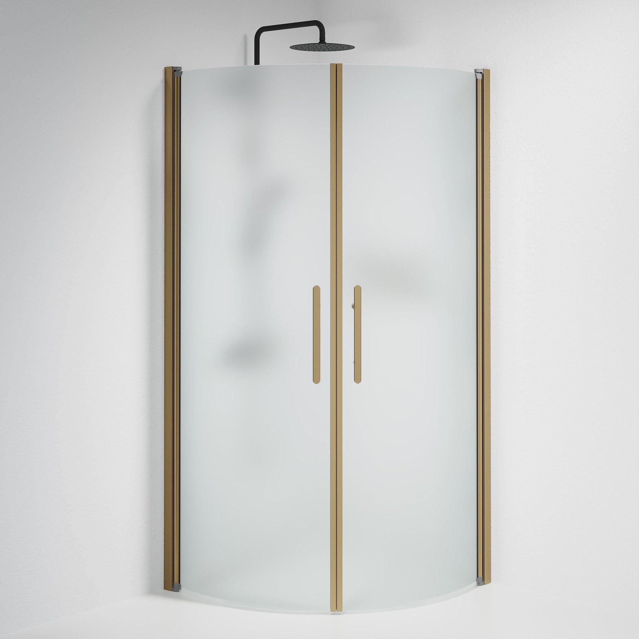 Round - Frosted, Shower Enclosure Set - Code, Matt/Bronze - 90 cm - MASTERSTORE - 8595677155242 - Shower Enclosure Set - Code - 35 - 901 - 70 - 55 - 00 - 8595677155242