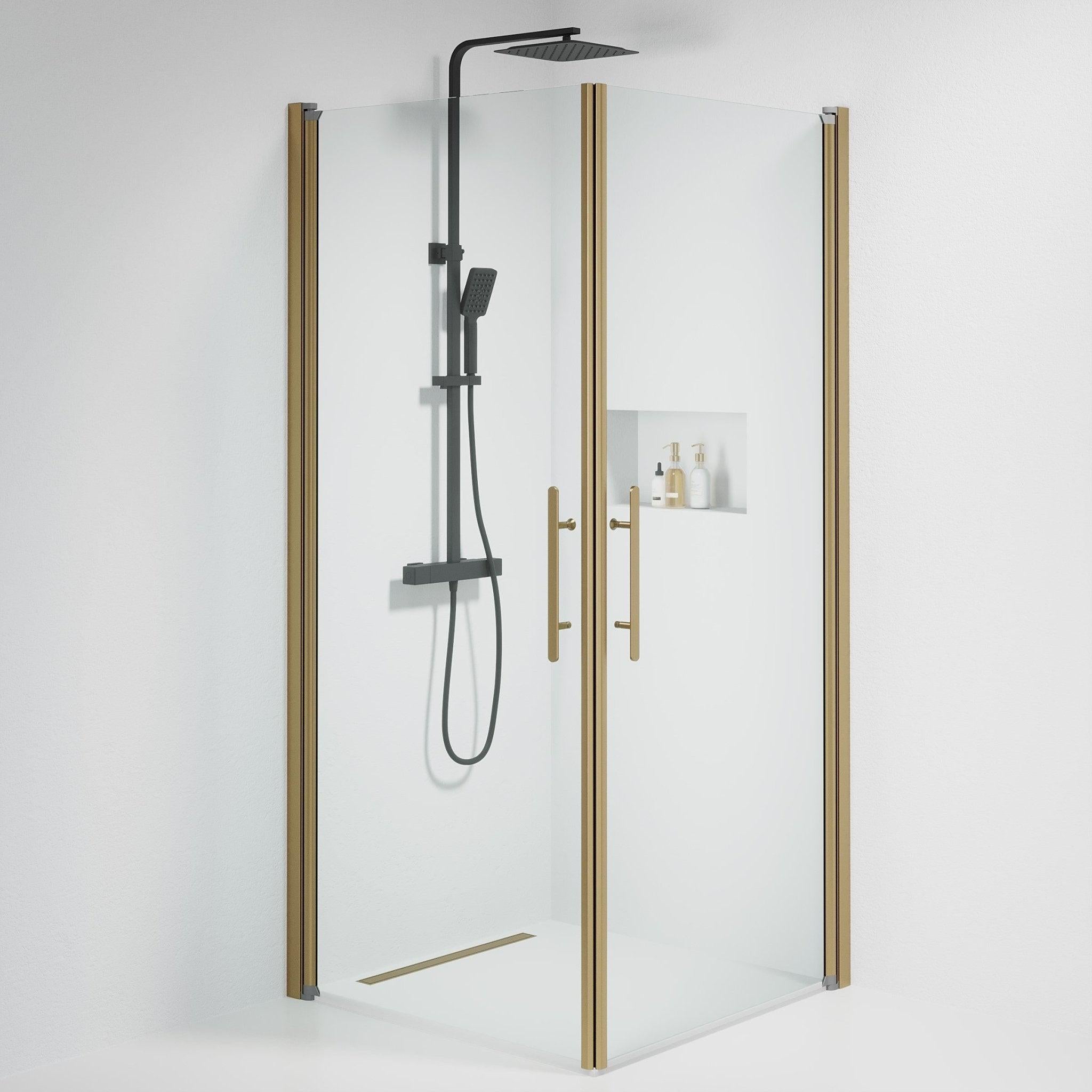 Square - Clear, Shower Enclosure Set - Code, Clear/Bronze - 80 cm - MASTERSTORE - 8595677155303 - Shower Enclosure Set - Code - 36 - 808 - 70 - 50 - 00 - 8595677155303