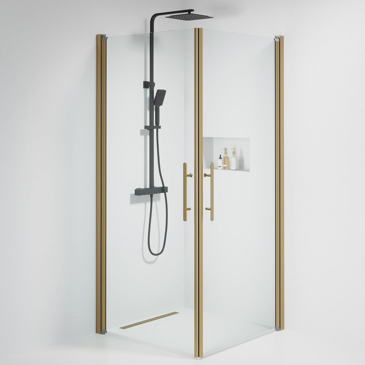Square - Clear, Shower Enclosure Set - Code, Clear/Bronze - 90 cm - MASTERSTORE - 8595677155334 - Shower Enclosure Set - Code - 36 - 909 - 70 - 50 - 00 - 8595677155334