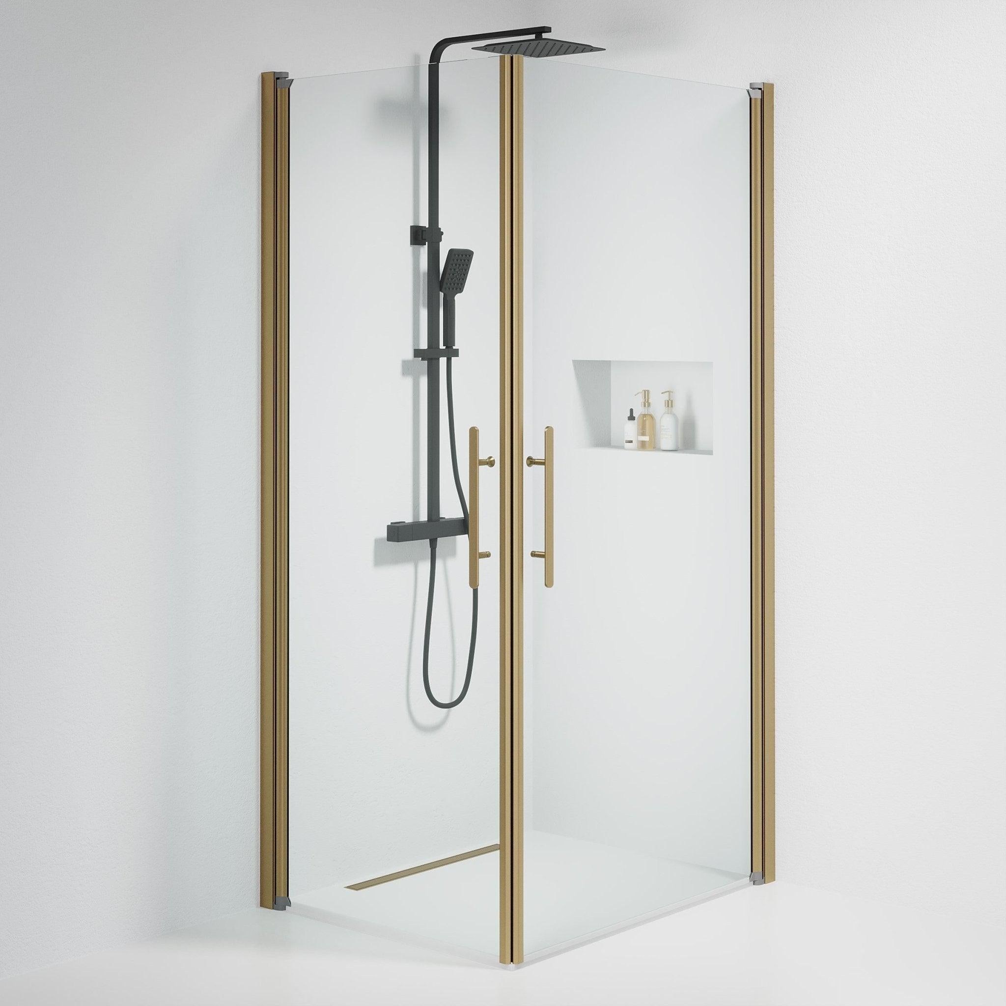 Square - Clear, Shower Enclosure Set - Code, Clear/Bronze - 90 cm - MASTERSTORE - 8595677155334 - Shower Enclosure Set - Code - 36 - 909 - 70 - 50 - 00 - 8595677155334