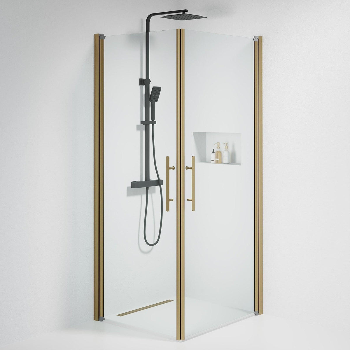 Square - Clear, Shower Enclosure Set - Code, Clear/Bronze - 90 cm - MASTERSTORE - 8595677155334 - Shower Enclosure Set - Code - 36 - 909 - 70 - 50 - 00 - 8595677155334