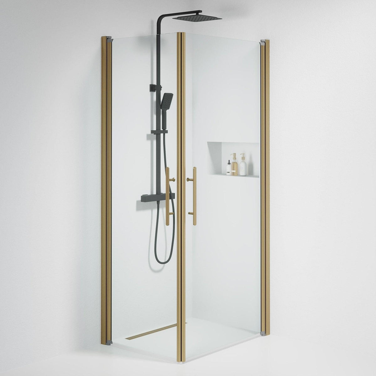 Square - Clear, Shower Enclosure Set - Code, Clear/Bronze - 90 cm - MASTERSTORE - 8595677155334 - Shower Enclosure Set - Code - 36 - 909 - 70 - 50 - 00 - 8595677155334