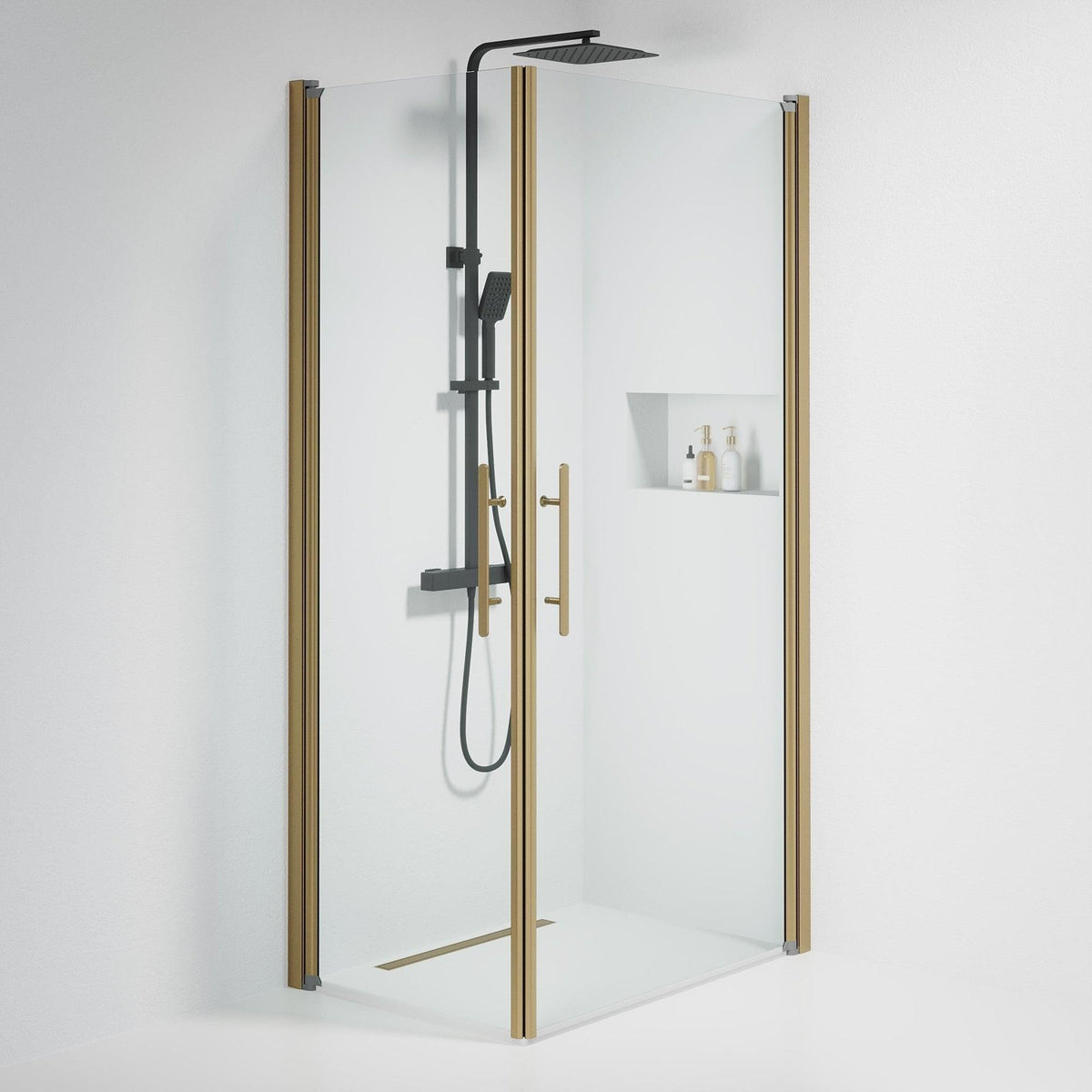 Square - Clear, Shower Enclosure Set - Code, Clear/Bronze - 90 cm - MASTERSTORE - 8595677155334 - Shower Enclosure Set - Code - 36 - 909 - 70 - 50 - 00 - 8595677155334