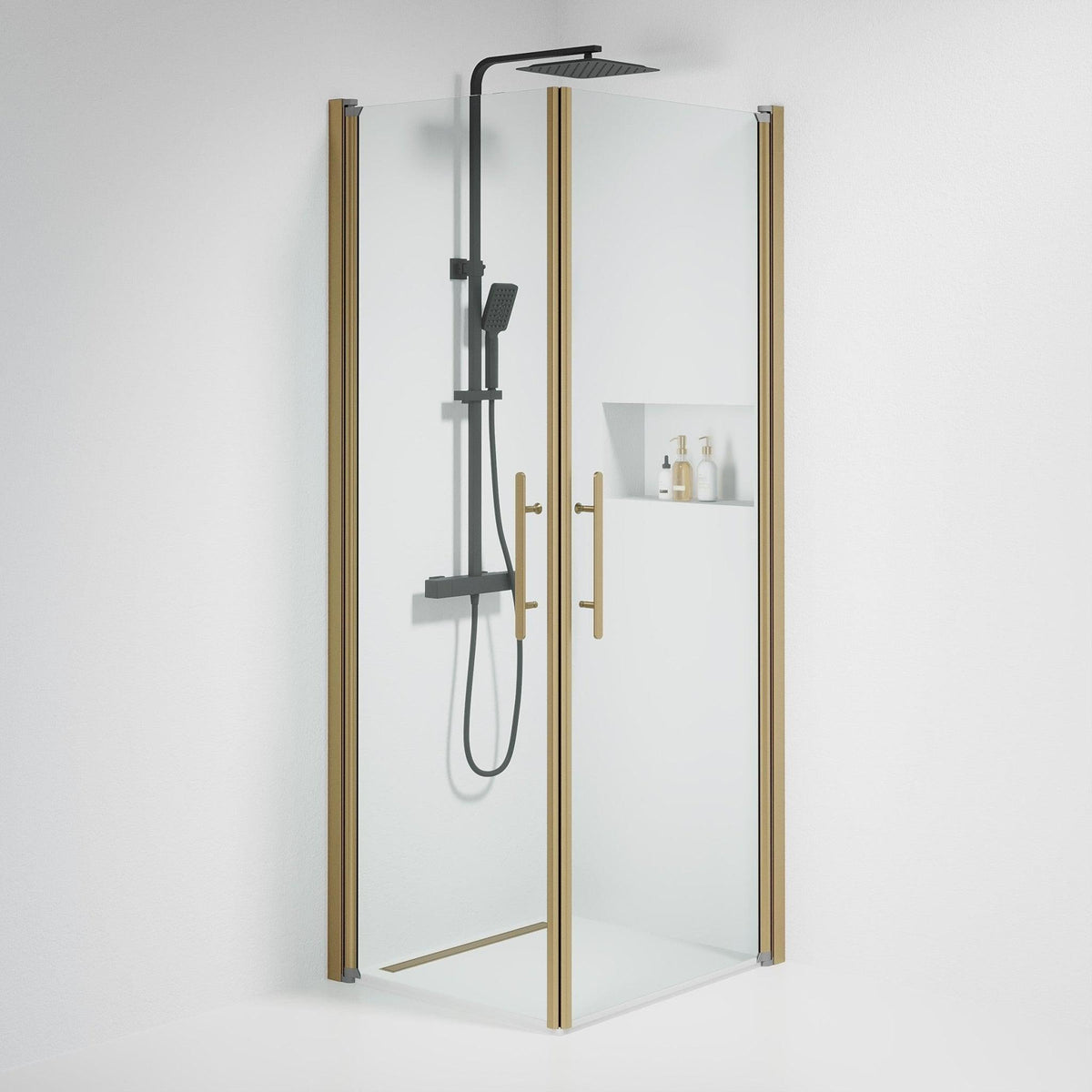 Square - Clear, Shower Enclosure Set - Code, Clear/Bronze - 90 cm - MASTERSTORE - 8595677155341 - Shower Enclosure Set - Code - 36 - 901 - 70 - 50 - 00 - 8595677155341