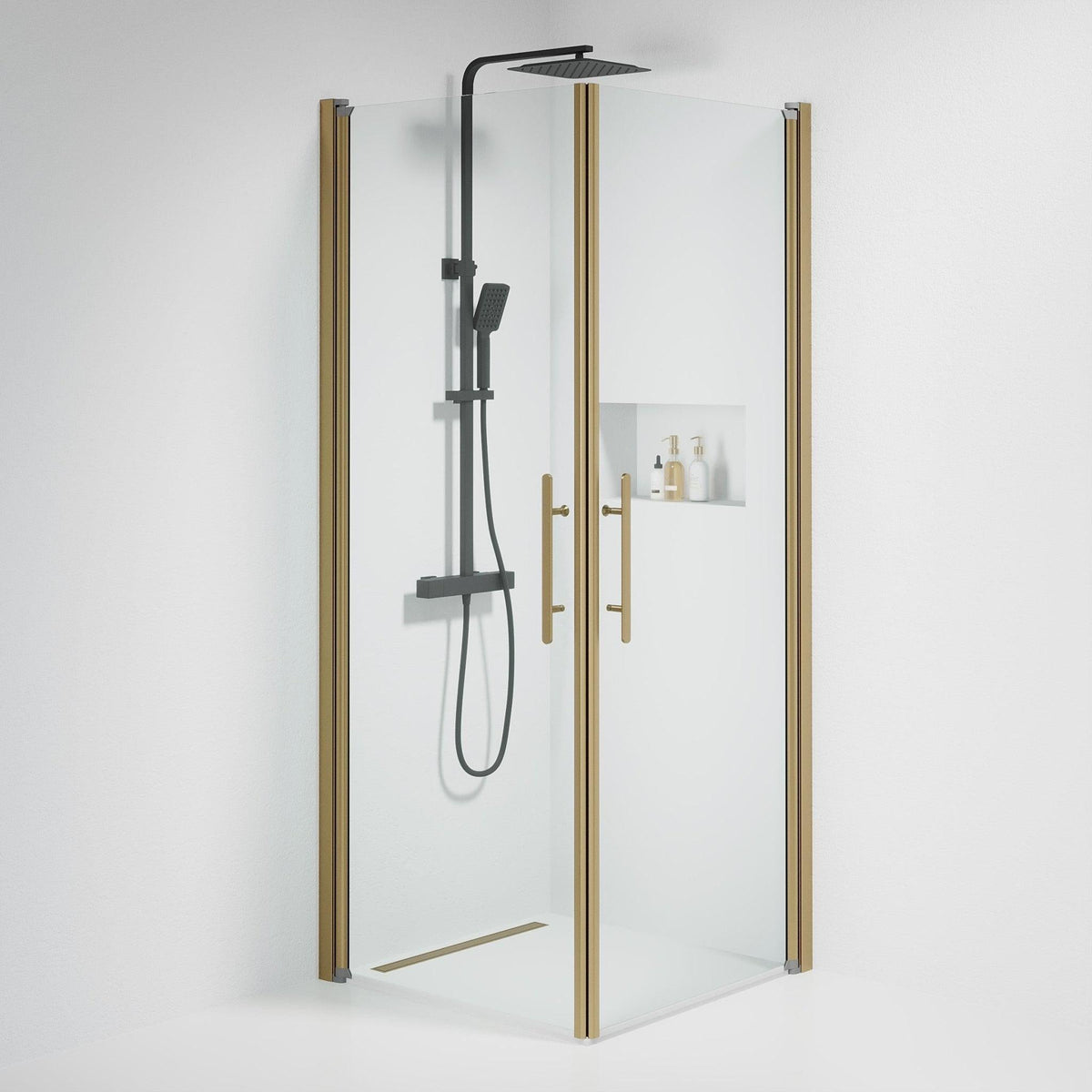 Square - Clear, Shower Enclosure Set - Code, Clear/Bronze - 90 cm - MASTERSTORE - 8595677155341 - Shower Enclosure Set - Code - 36 - 901 - 70 - 50 - 00 - 8595677155341