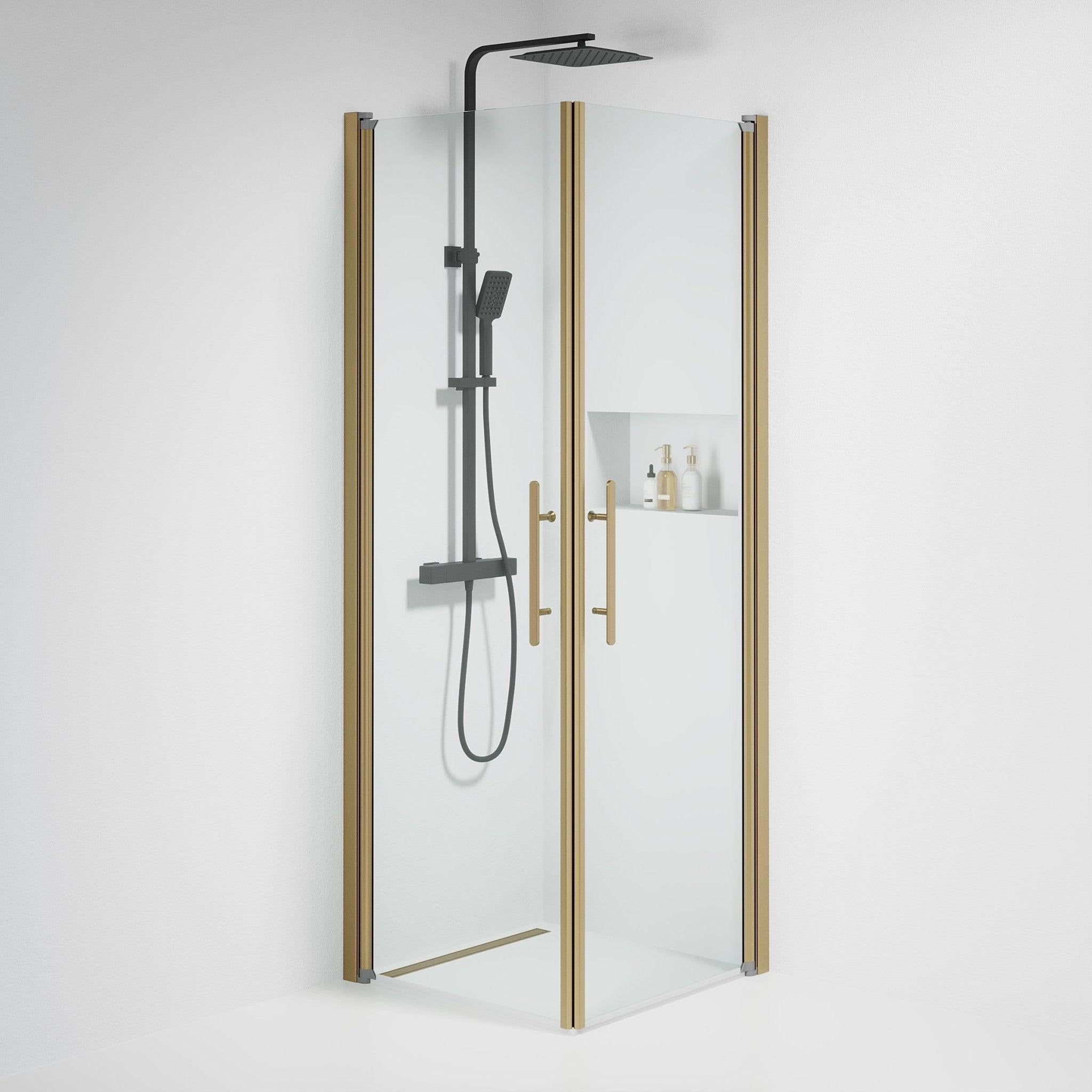 Square - Clear, Shower Enclosure Set - Code, Clear/Bronze - 100 cm - MASTERSTORE - 8595677155358 - Shower Enclosure Set - Code - 36 - 101 - 70 - 50 - 00 - 8595677155358
