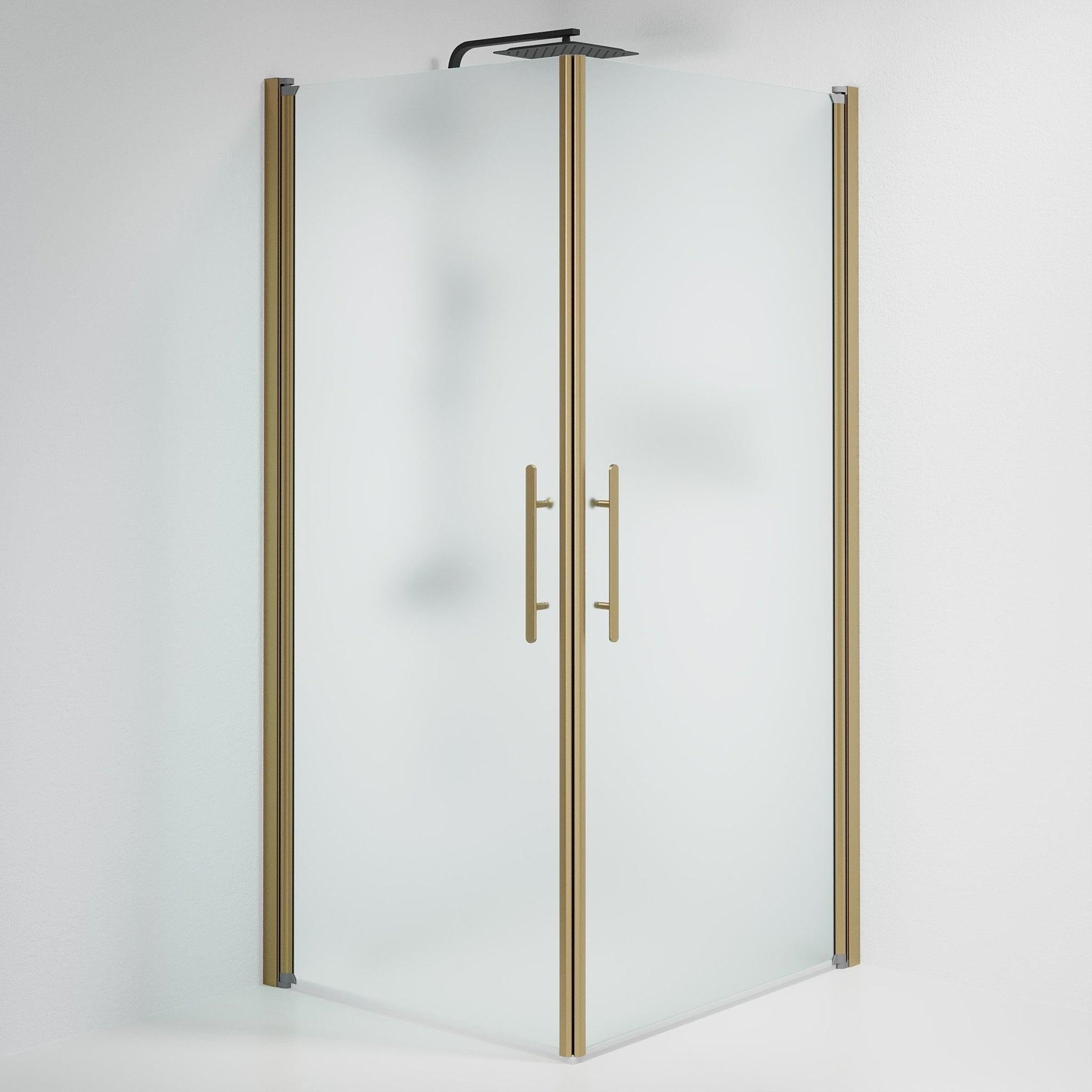 Square - Frosted, Shower Enclosure Set - Code, Matt/Bronze - 90 cm - MASTERSTORE - 8595677155433 - Shower Enclosure Set - Code - 36 - 909 - 70 - 55 - 00 - 8595677155433