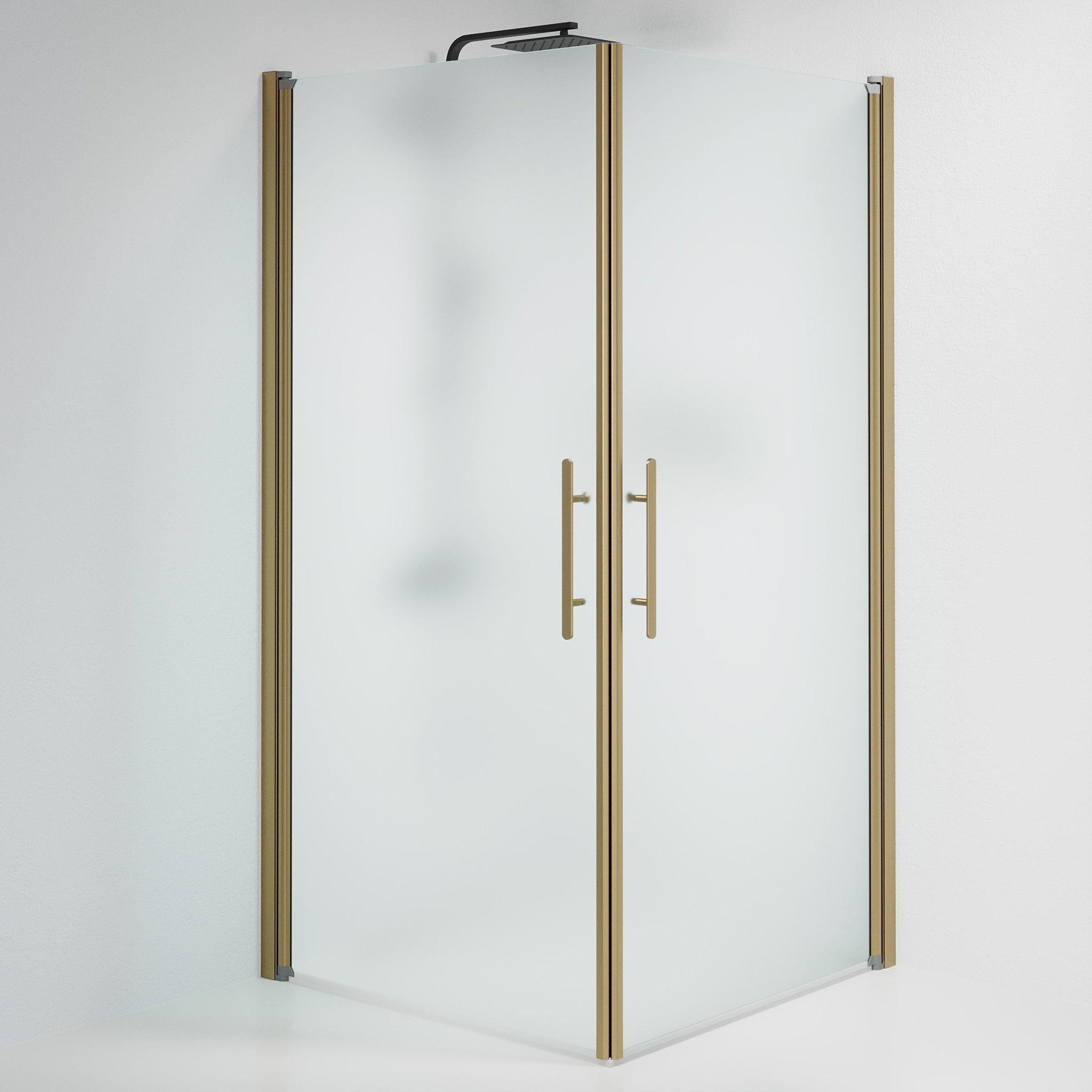 Square - Frosted, Shower Enclosure Set - Code, Matt/Bronze - 100 cm - MASTERSTORE - 8595677155457 - Shower Enclosure Set - Code - 36 - 101 - 70 - 55 - 00 - 8595677155457