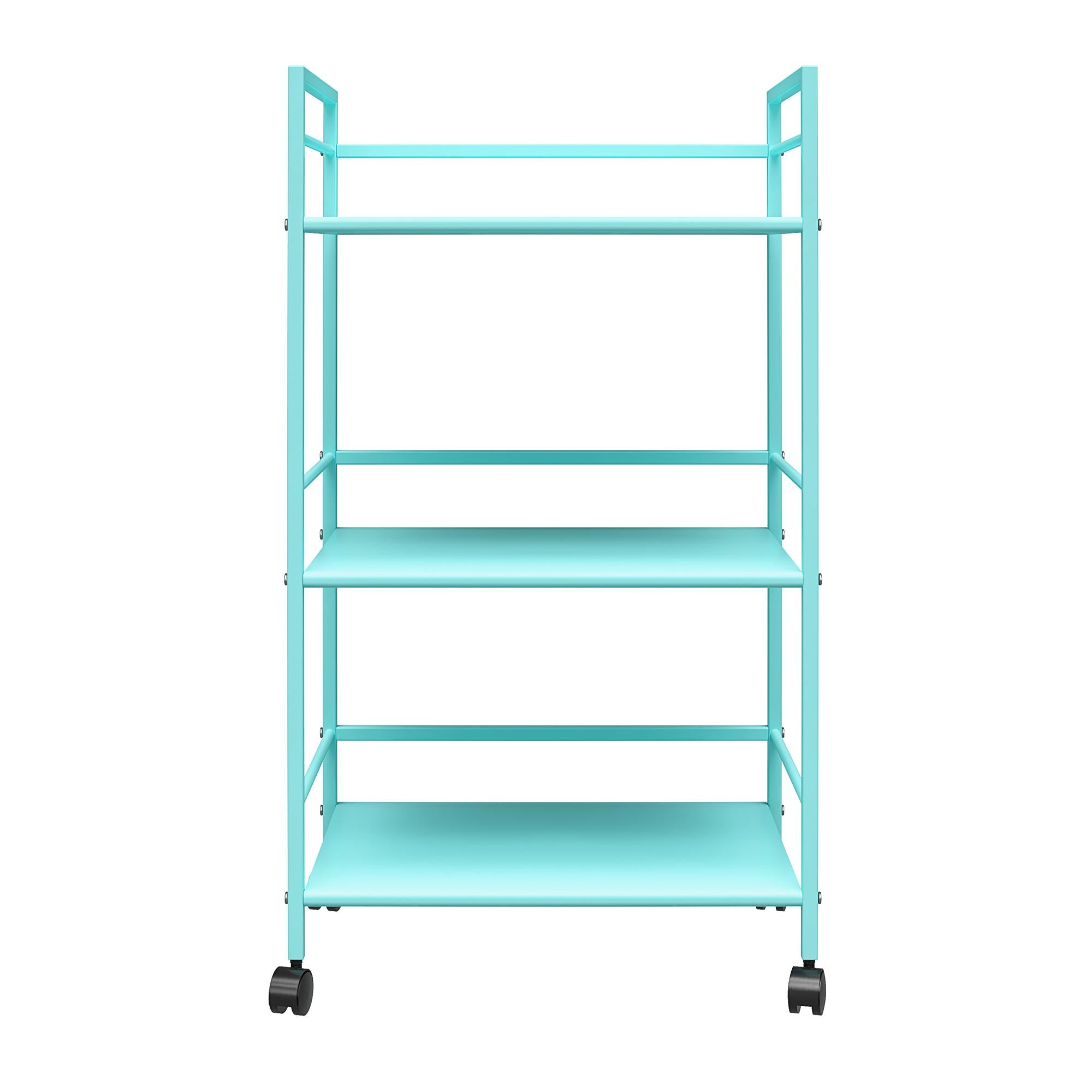 Rullvagn - 43x29x77 cm - med 3 hyllor, i pulverlackerad metall - mintgrön - Cache