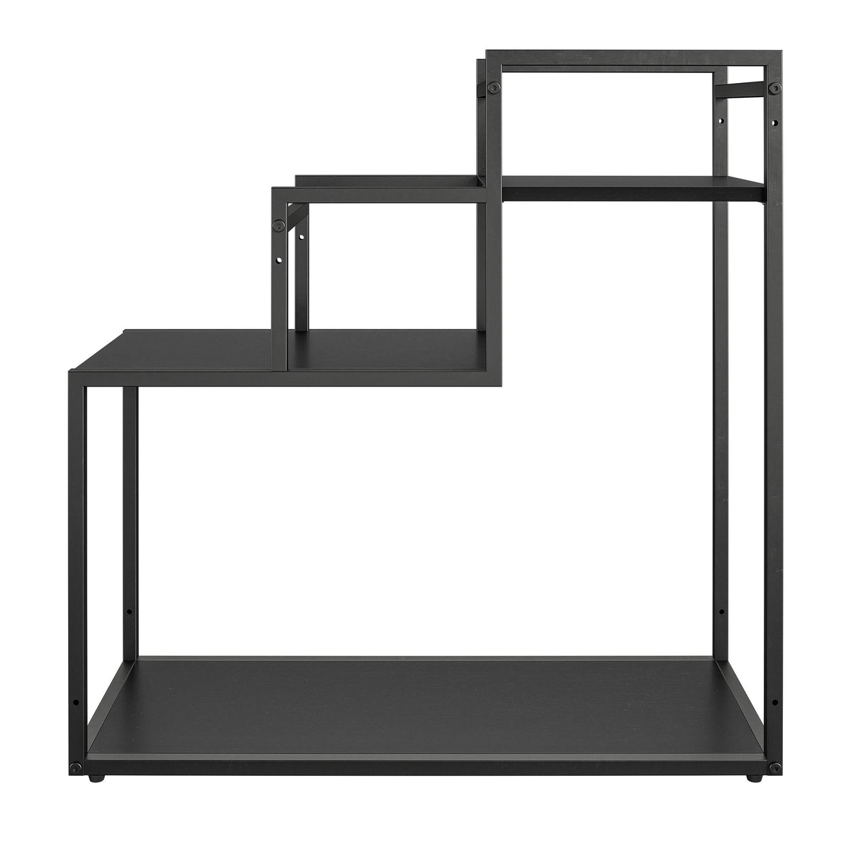 Blomställning - 58x23x59 cm - med 3 hyllplan och metallram - svart - Weston
