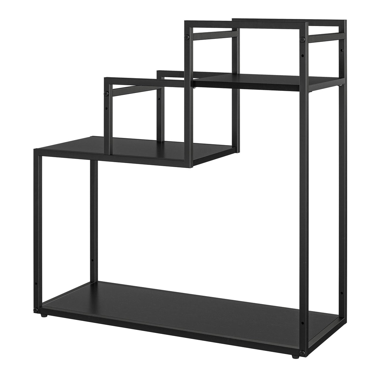 Blomställning - 58x23x59 cm - med 3 hyllplan och metallram - svart - Weston