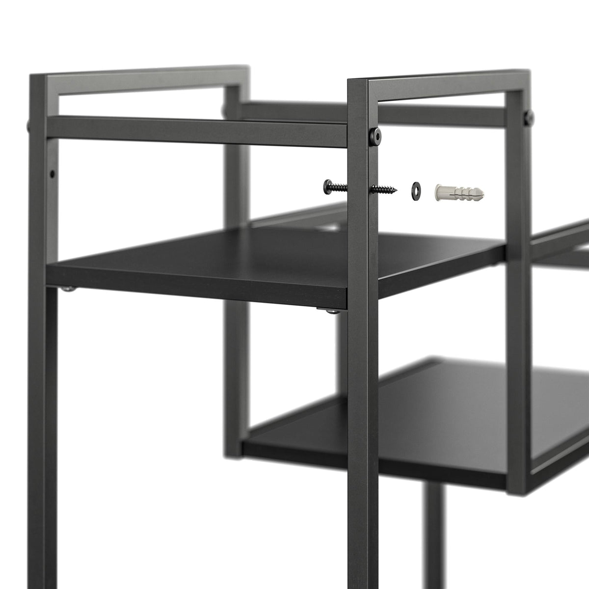 Blomställning - 58x23x59 cm - med 3 hyllplan och metallram - svart - Weston