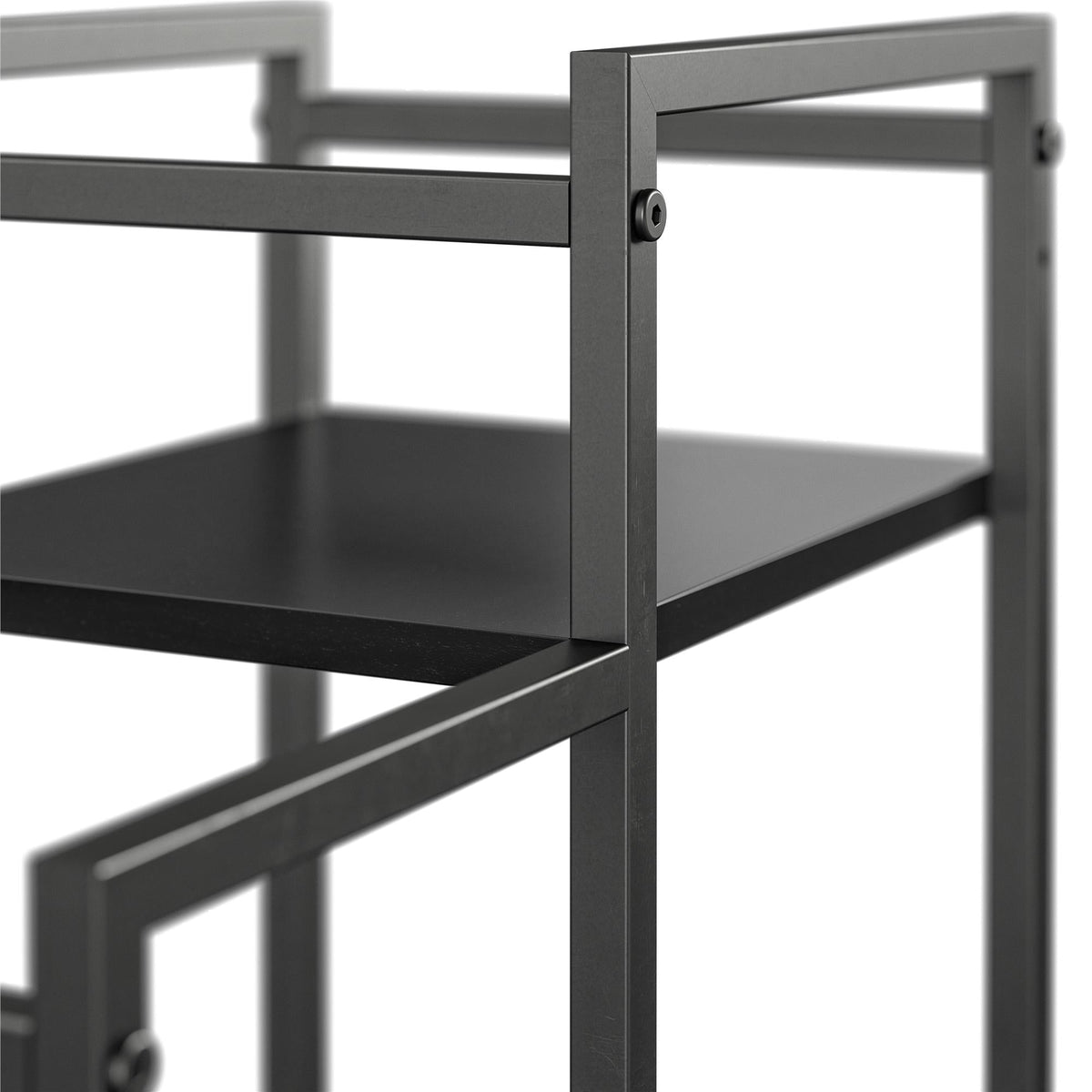Blomställning - 58x23x59 cm - med 3 hyllplan och metallram - svart - Weston