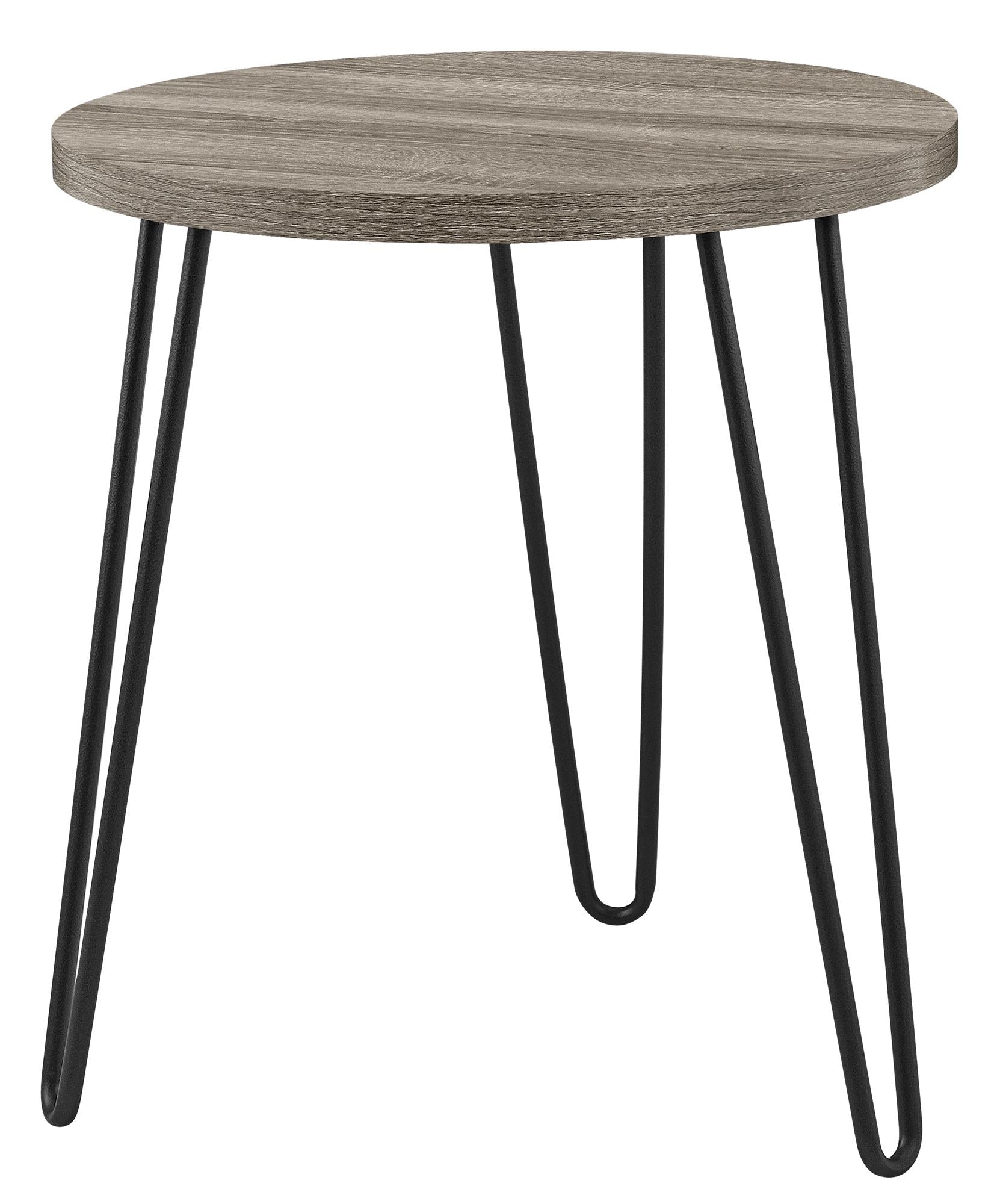 Runt sidobord - Ø50x56 - modern design, med svarta metallben i hårnålsstil - ek - Owen - Sidobord - Runt sidobord - Ø50x56 - modern design, med svarta metallben i hårnålsstil - ek - Owen -