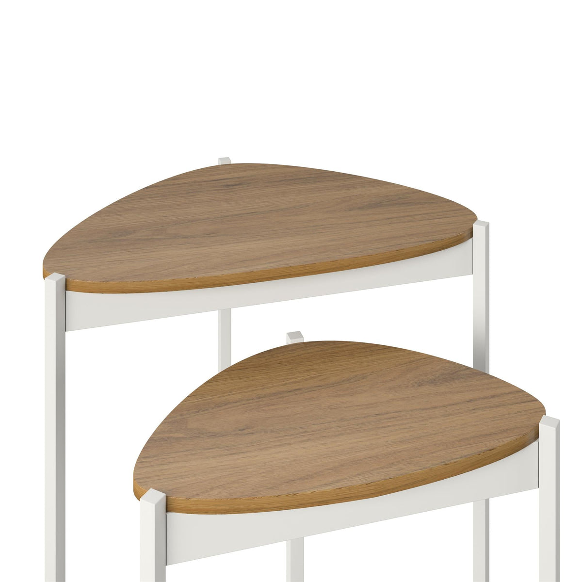 Sidoborde – 61x60x40 – 2 stycken med metallben i vitt – valnöt – Tallulah