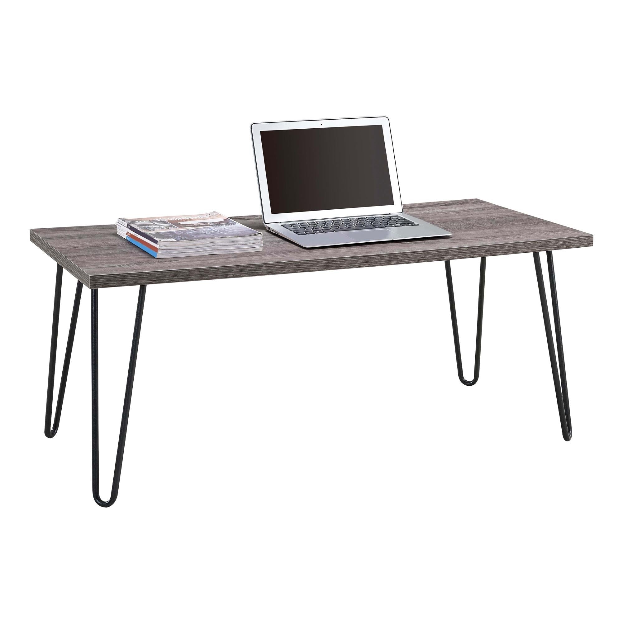 Soffbord - 106x50x45 cm - modern design, med svarta metallben i hårnålsstil - grå - Owen - Soffbord - Soffbord - 106x50x45 cm - modern design, med svarta metallben i hårnålsstil - grå - Owen -