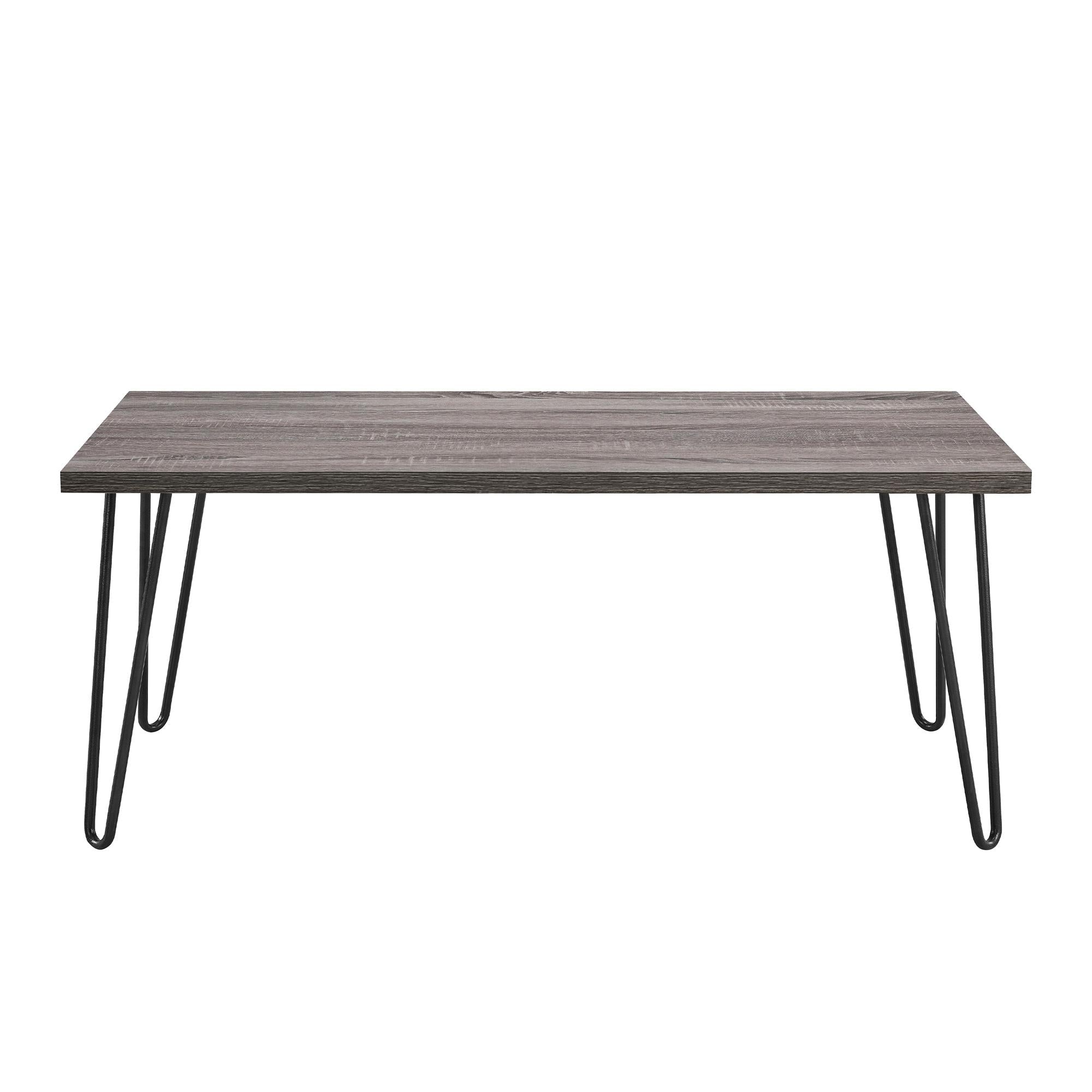Soffbord - 106x50x45 cm - modern design, med svarta metallben i hårnålsstil - grå - Owen - Soffbord - Soffbord - 106x50x45 cm - modern design, med svarta metallben i hårnålsstil - grå - Owen -