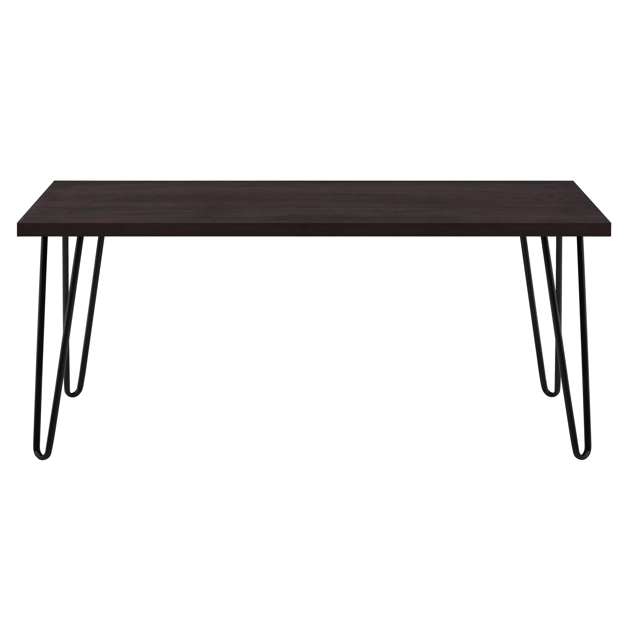 Soffbord - 106x50x45 cm - modern design, med svarta metallben i hårnålsstil - espresso - Owen