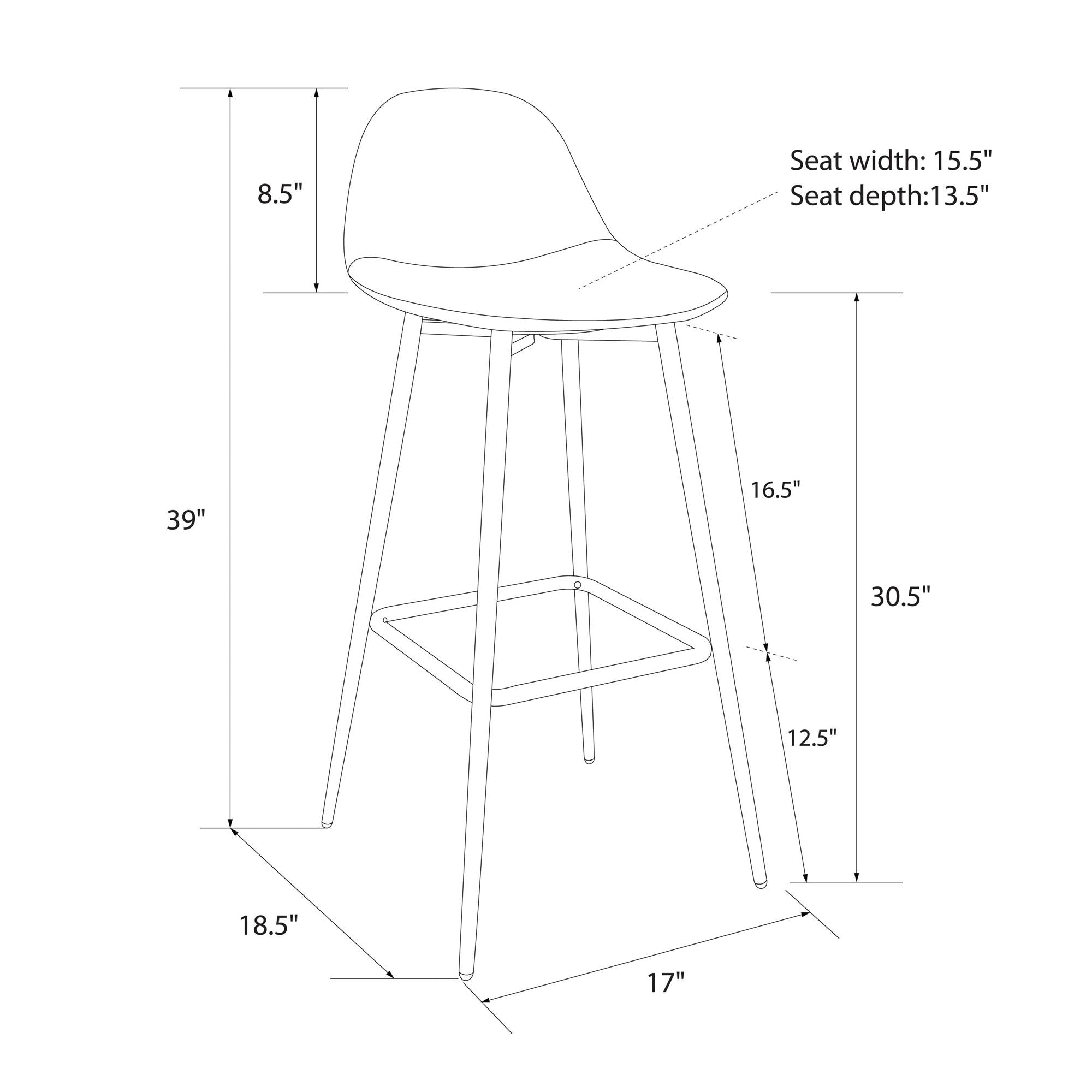Copley Bar Stool, Grey - MASTERSTORE - 8595677159035 - Barstole - S017412T - 8595677159035