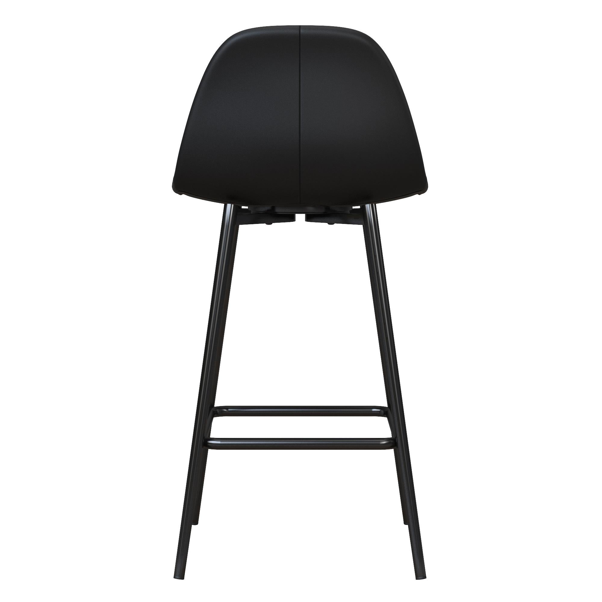Barpall - 47x43x99 cm - med skumstoppning klädd i konstläder och svartlackerade ben - svart - Calvin