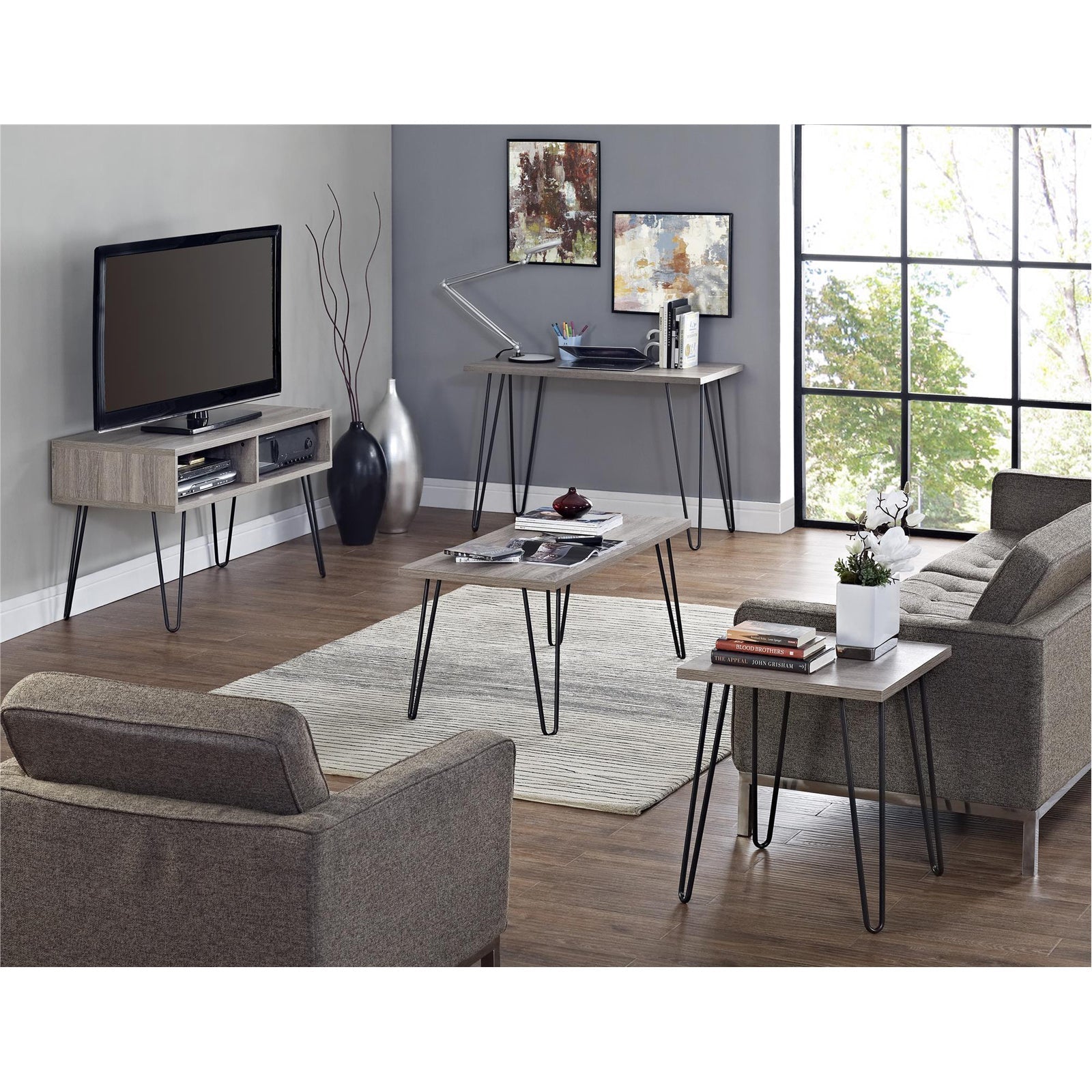 Owen Writing Desk, Grey - MASTERSTORE - 8595677159134 - Writing Desks - 9851296PCOM - 8595677159134