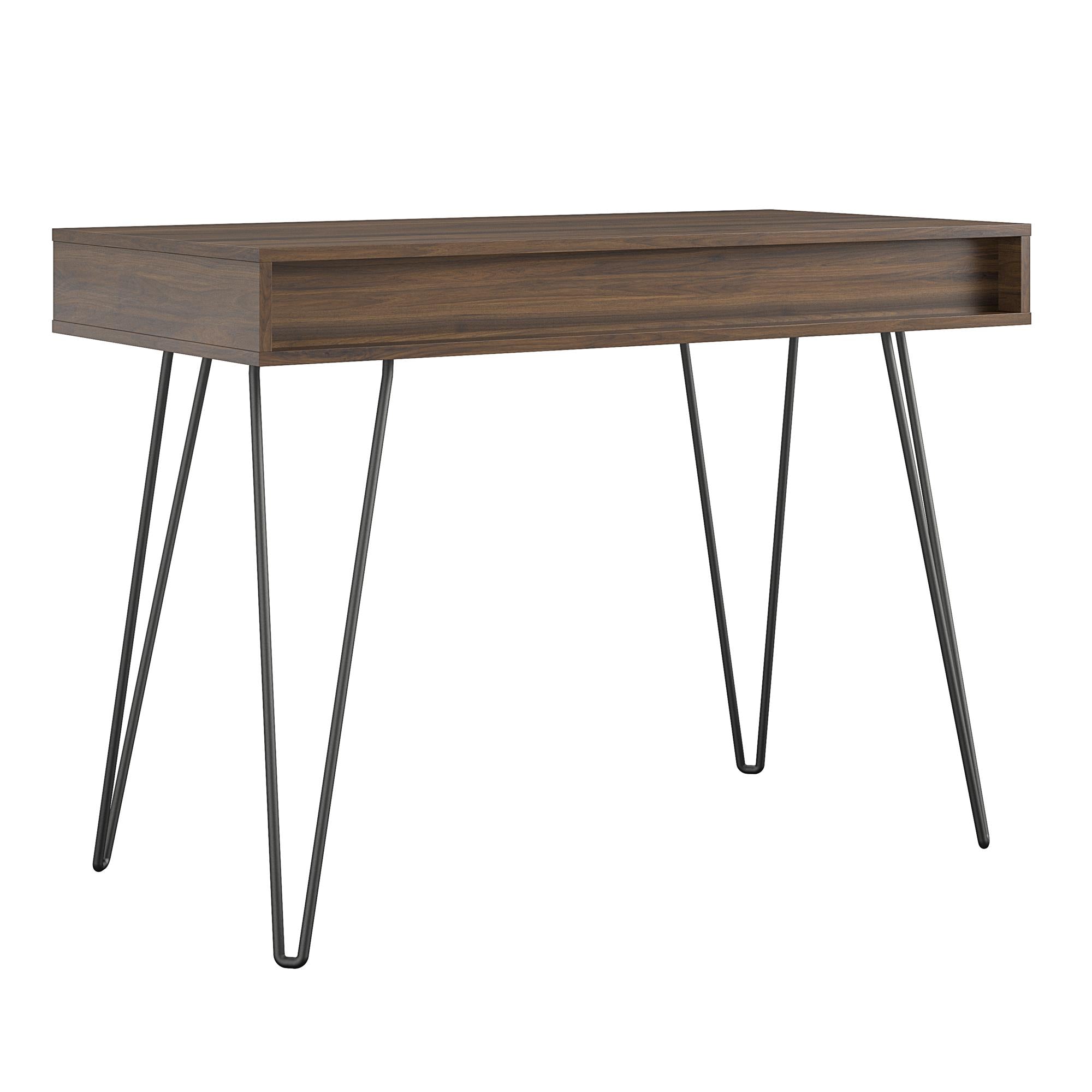 Skrivbord - 106x50x78 cm - med 1 hyllplan och 1 låda - valnöt - Concord