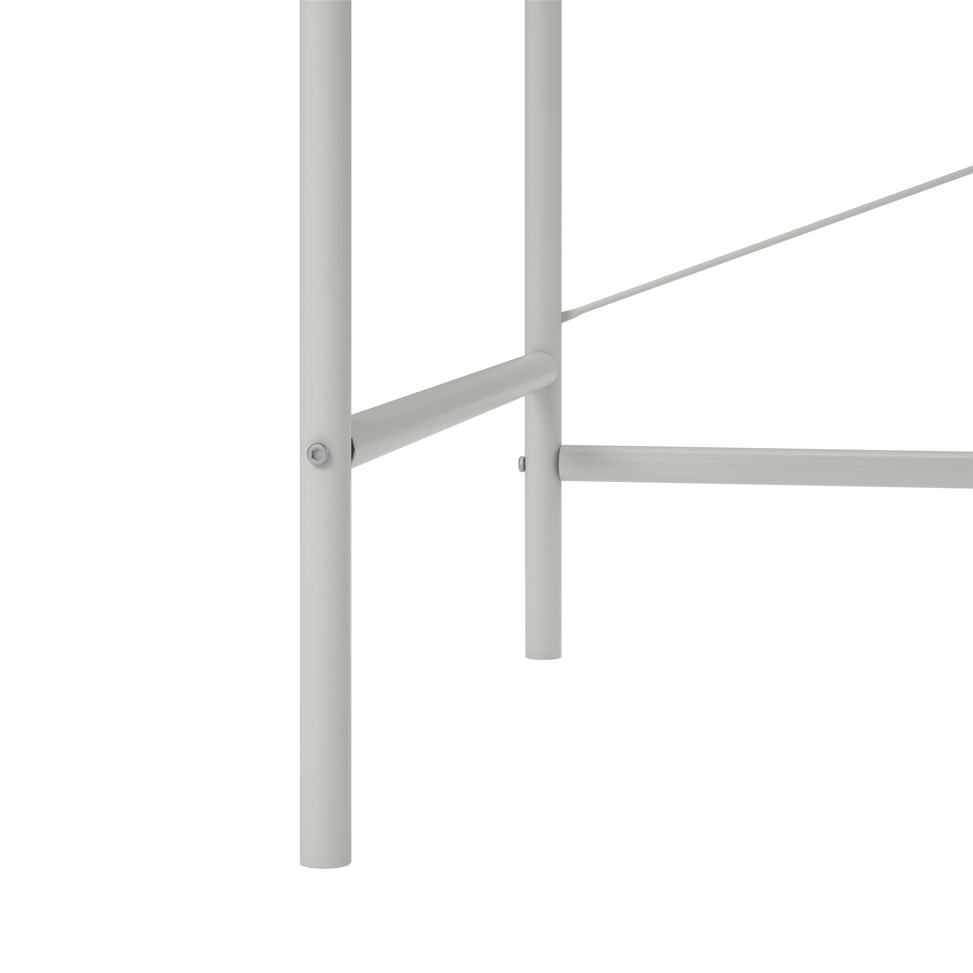 Skrivbord - 107x50x76 cm - med 1 låda, metallben i vitt - valnöt - Webster