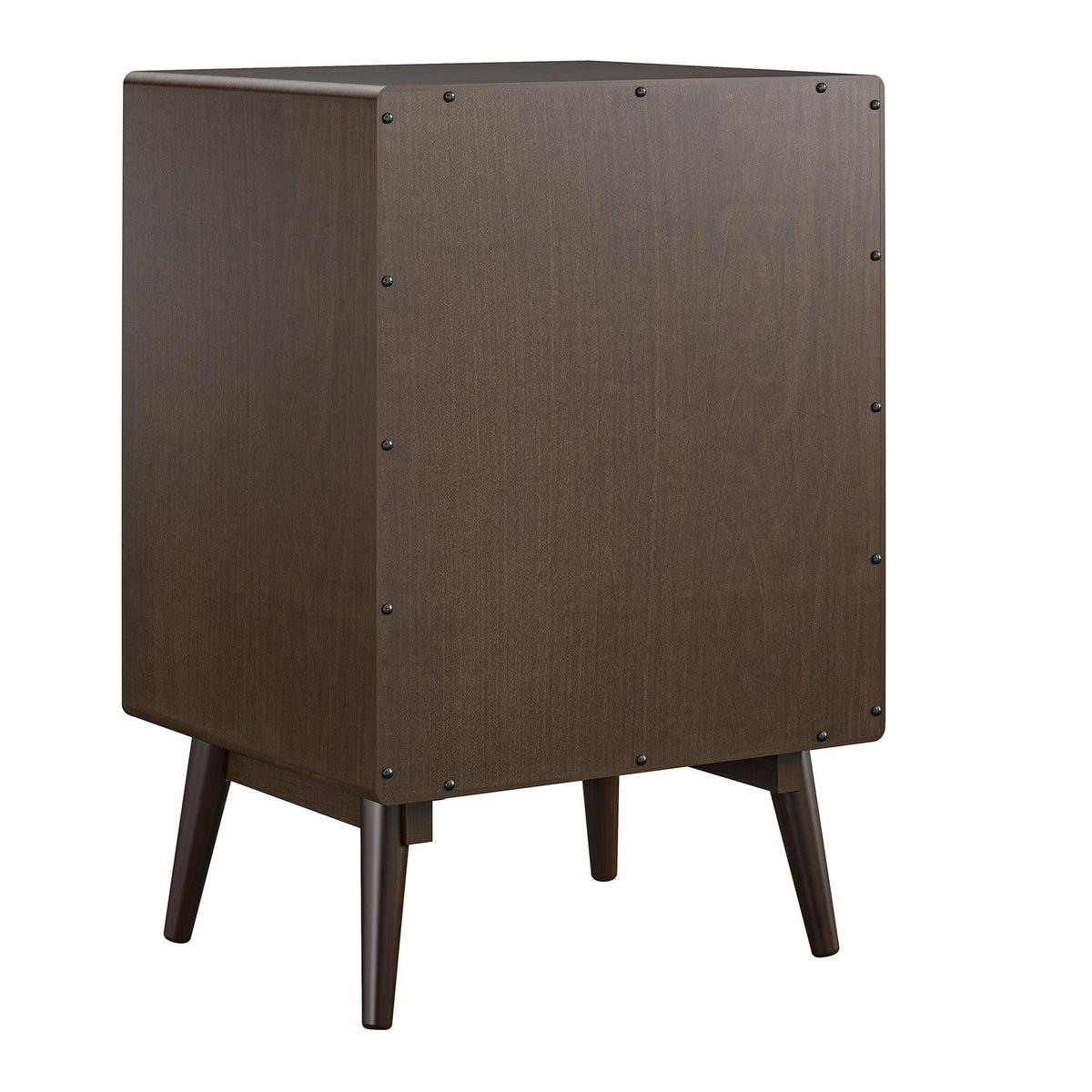 Brittany Walnut Side Table with Vinyl Storage & Drawer - MASTERSTORE - 8595677159219 - Side Tables - 4660801COM - 8595677159219