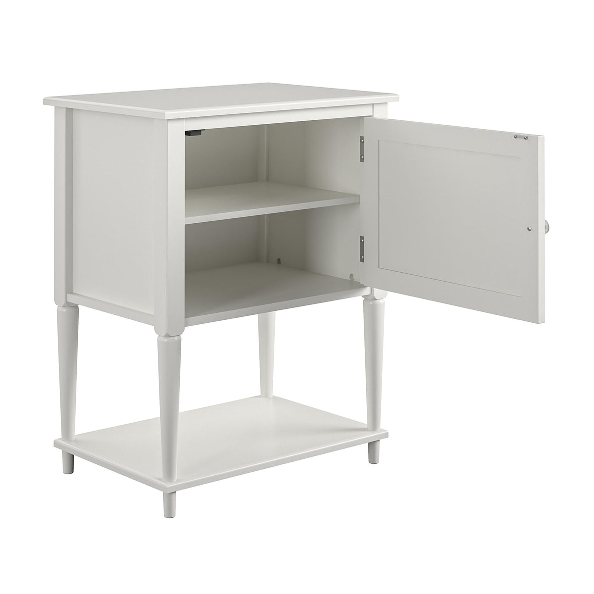 Sidobord - 56x40x72 cm - med skåpdörr och nedre hylla för förvaring - vit - Fairmont