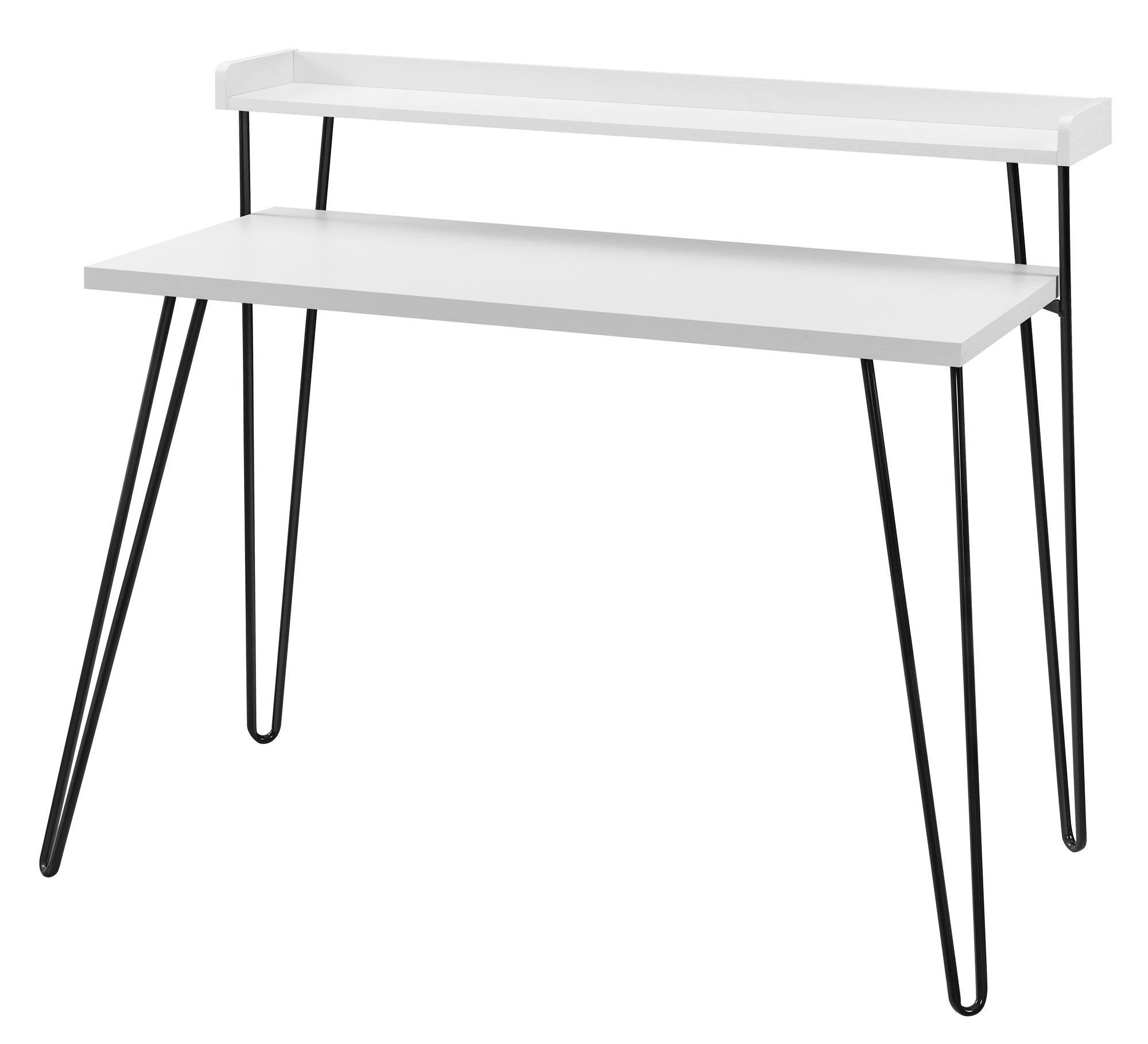 Haven White Industrial Modern Desk with Elevated Workspace - MASTERSTORE - 8595677159325 - Desks - 9881296COM - 8595677159325