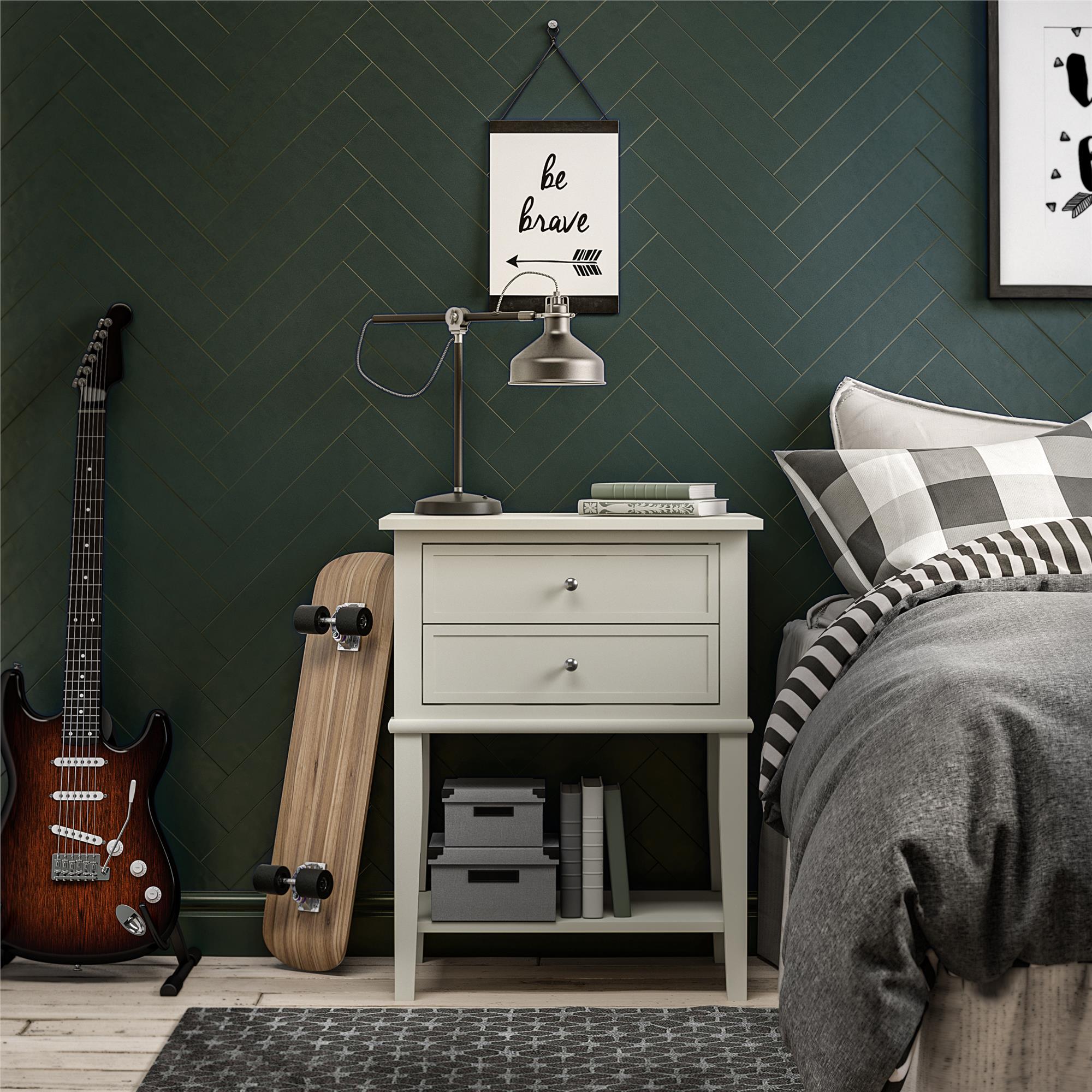 Franklin sidobord, vitt