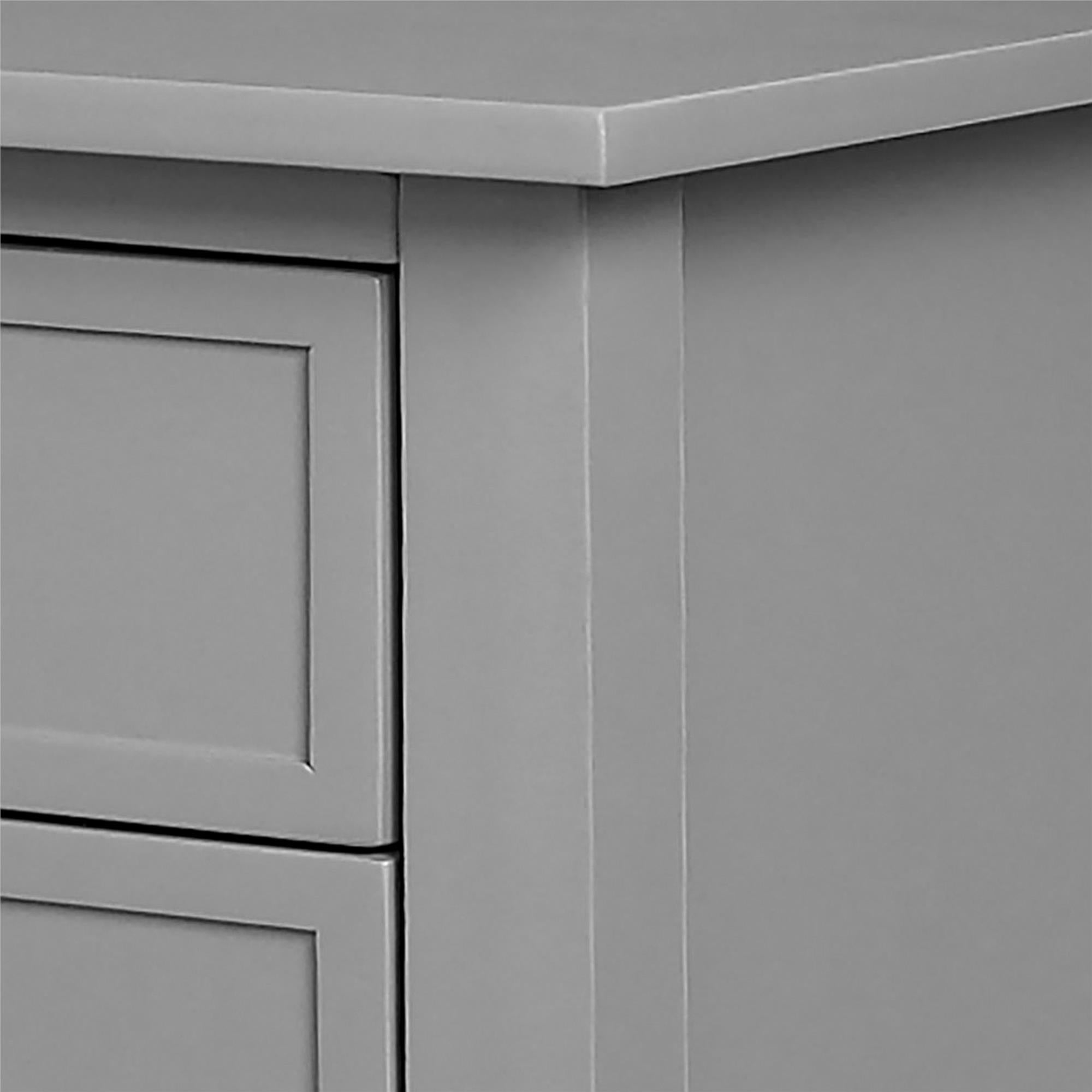 Sidobord - 56x40x72 cm - med 2 lådor och hyllplan - grå - Franklin - Sidobord - Sidobord - 56x40x72 cm - med 2 lådor och hyllplan - grå - Franklin -