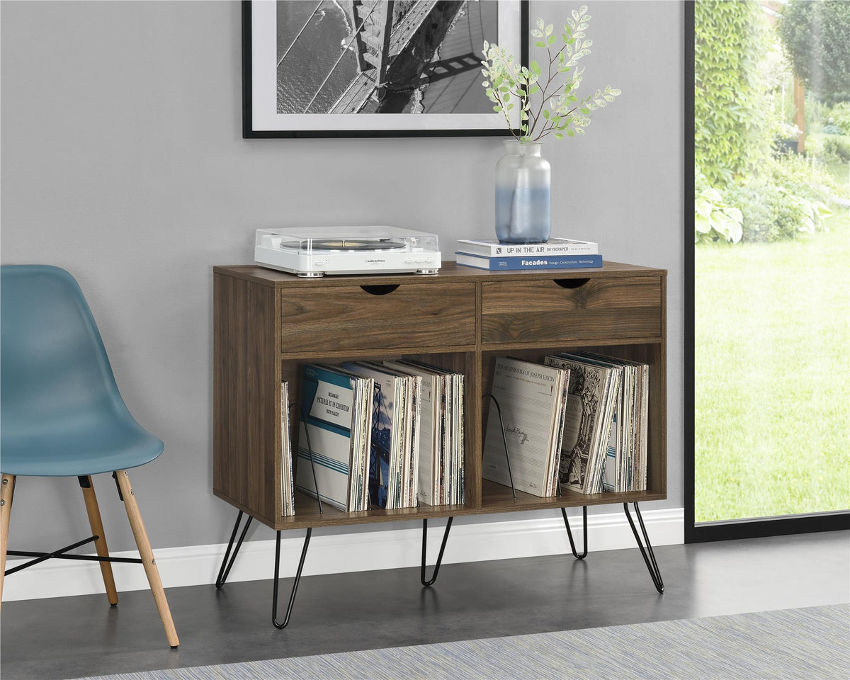 Hyllenhet - 101x46x87 cm - med 2 hyllor och 2 lådor - valnöt - Concord