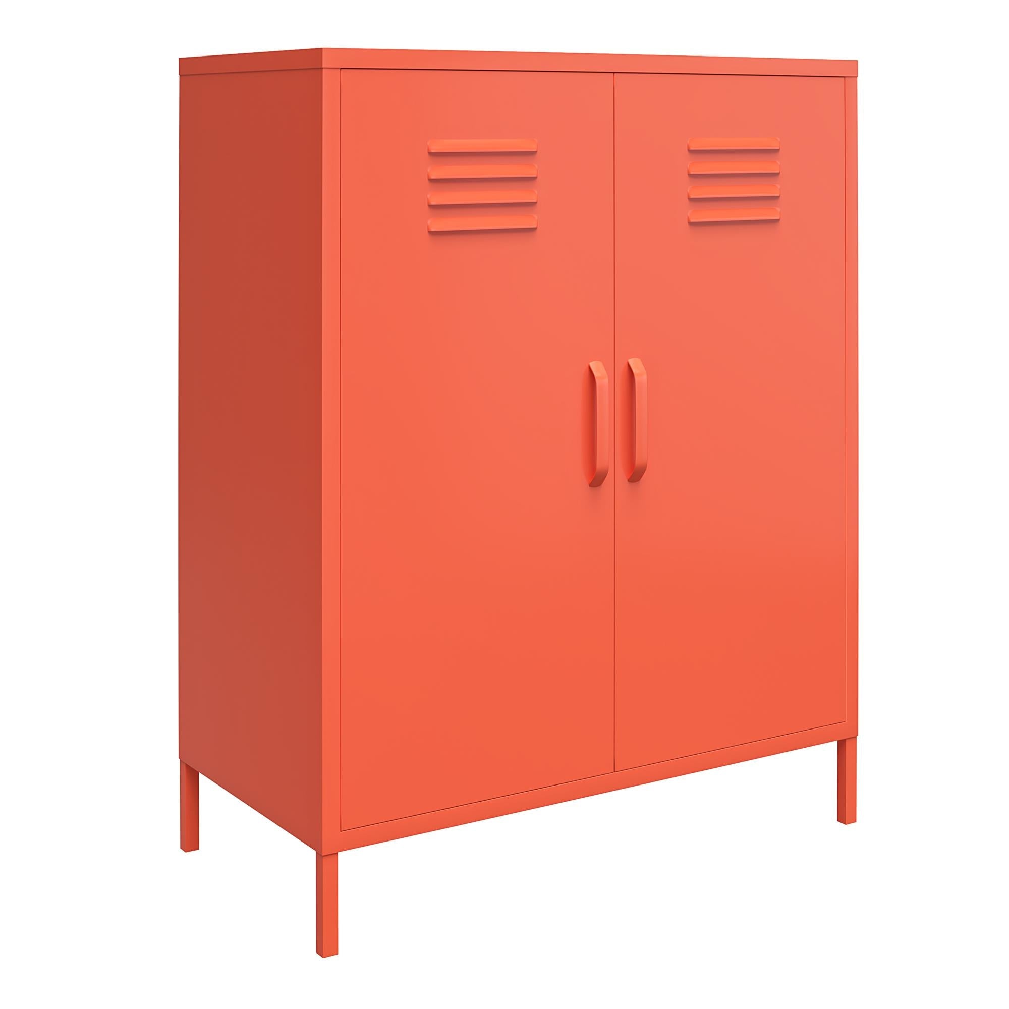 Skåp - 80x40x102 - i metall med 2 dörrar - orange - Cache2+ - Skåp - Skåp - 80x40x102 - i metall med 2 dörrar - orange - Cache2+ -