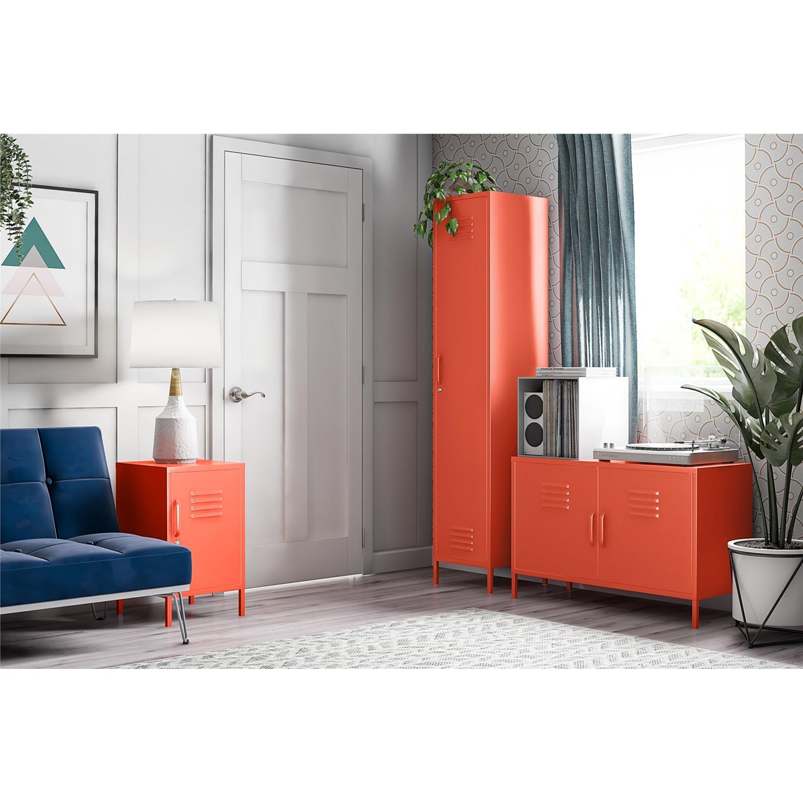 Cache2+ Two - Door Storage Cabinet in Vibrant Orange - MASTERSTORE - 8595677159660 - Storage Cabinets - 3384813COM - 8595677159660