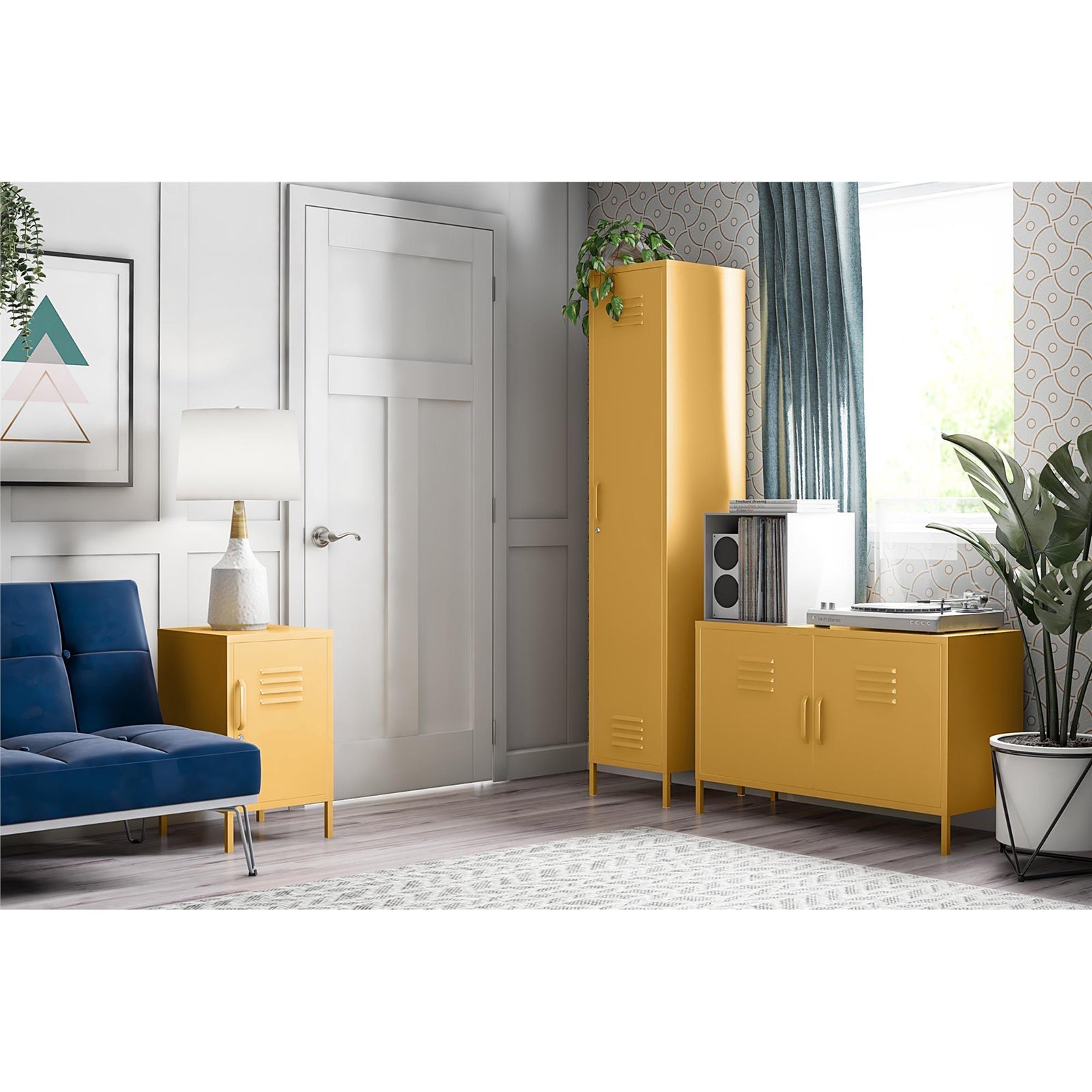 Cache2+ Vibrant Yellow Metal Storage Cabinet - Durable & Easy Clean - MASTERSTORE - 8595677159677 - Storage Cabinets - 3384814COM - 8595677159677