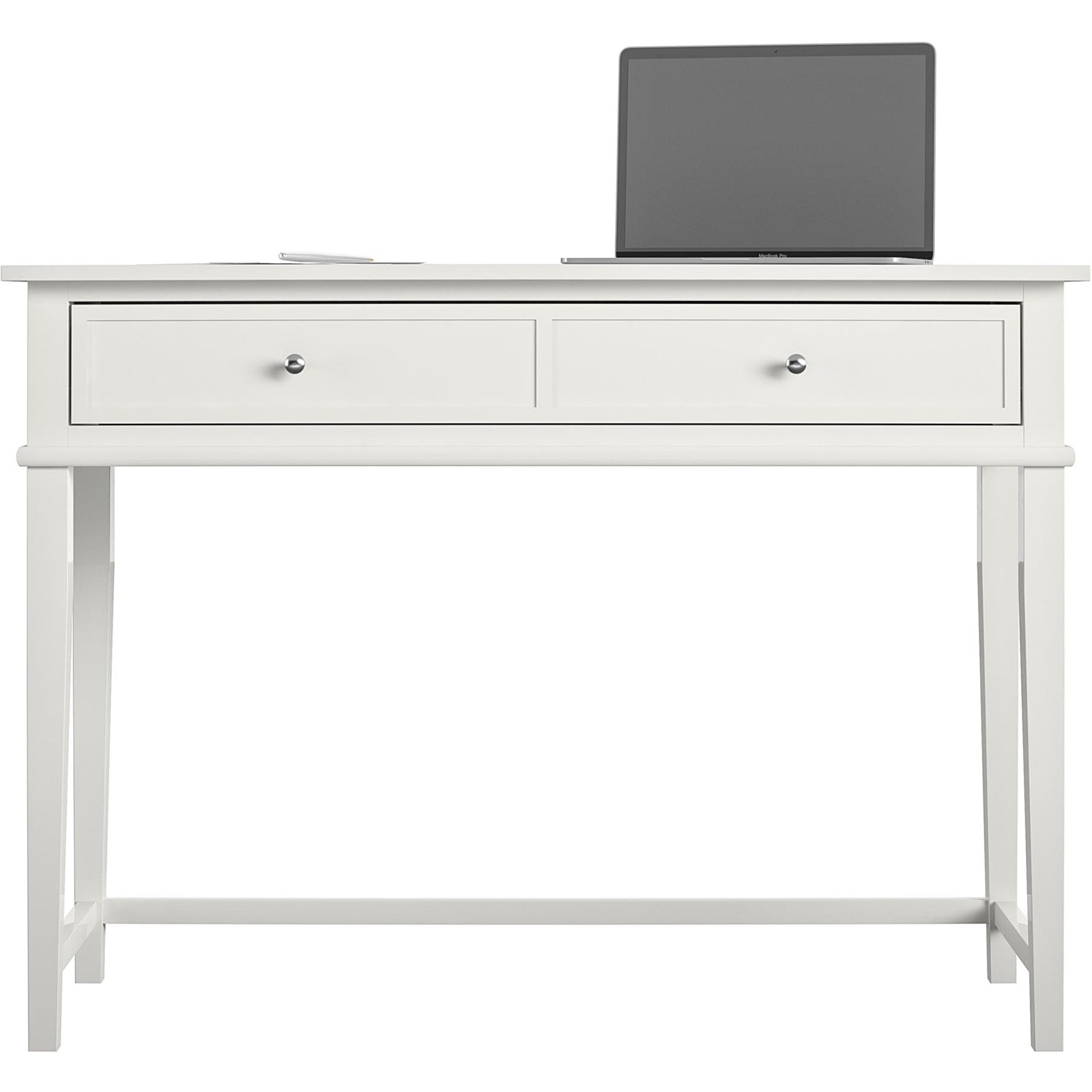 Skrivbord - 90x46x76 cm - med 2 lådor - vitt - Franklin