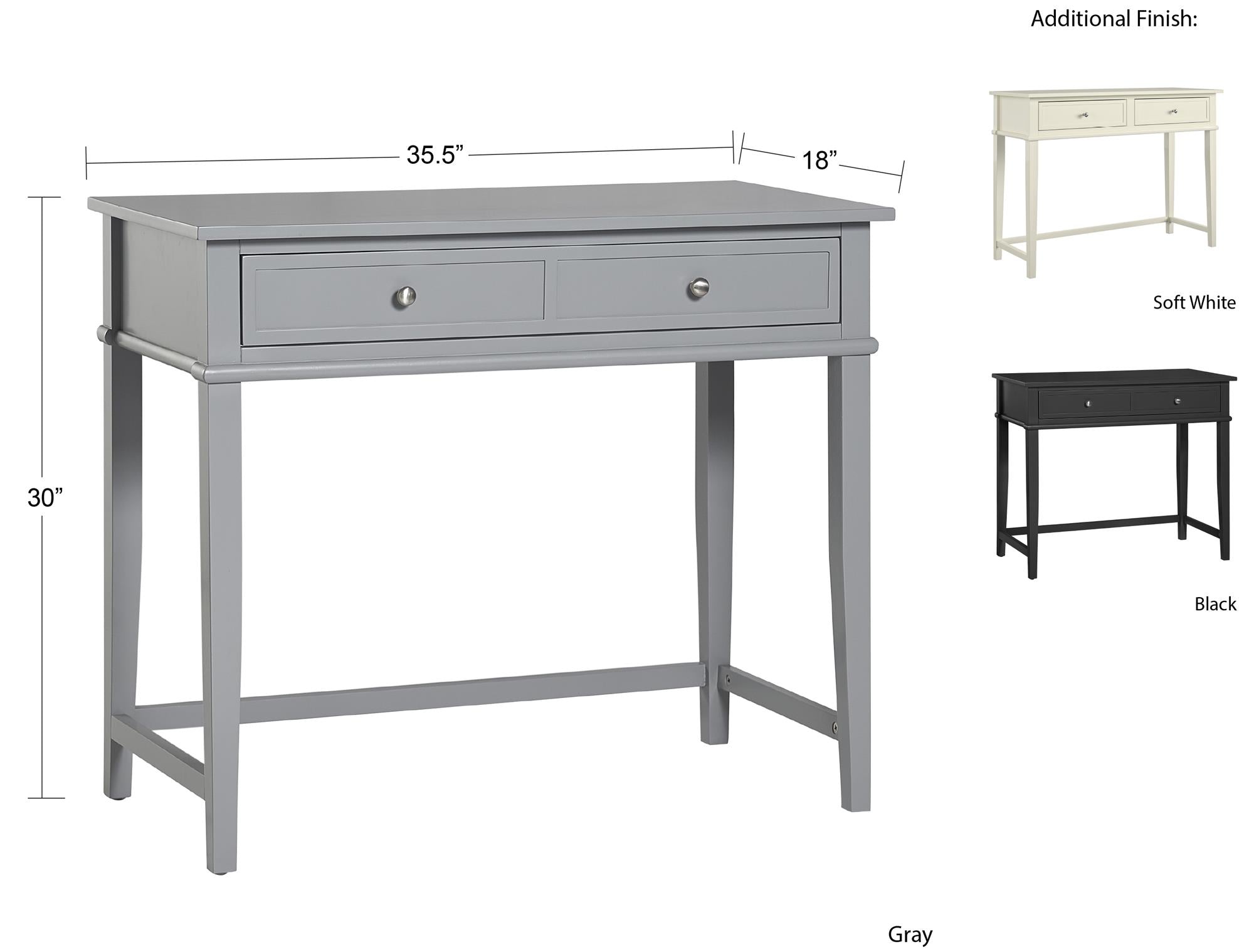 Franklin Writing Desk, Grey - MASTERSTORE - 8595677159844 - Skriveborde - 7919815COM - 8595677159844