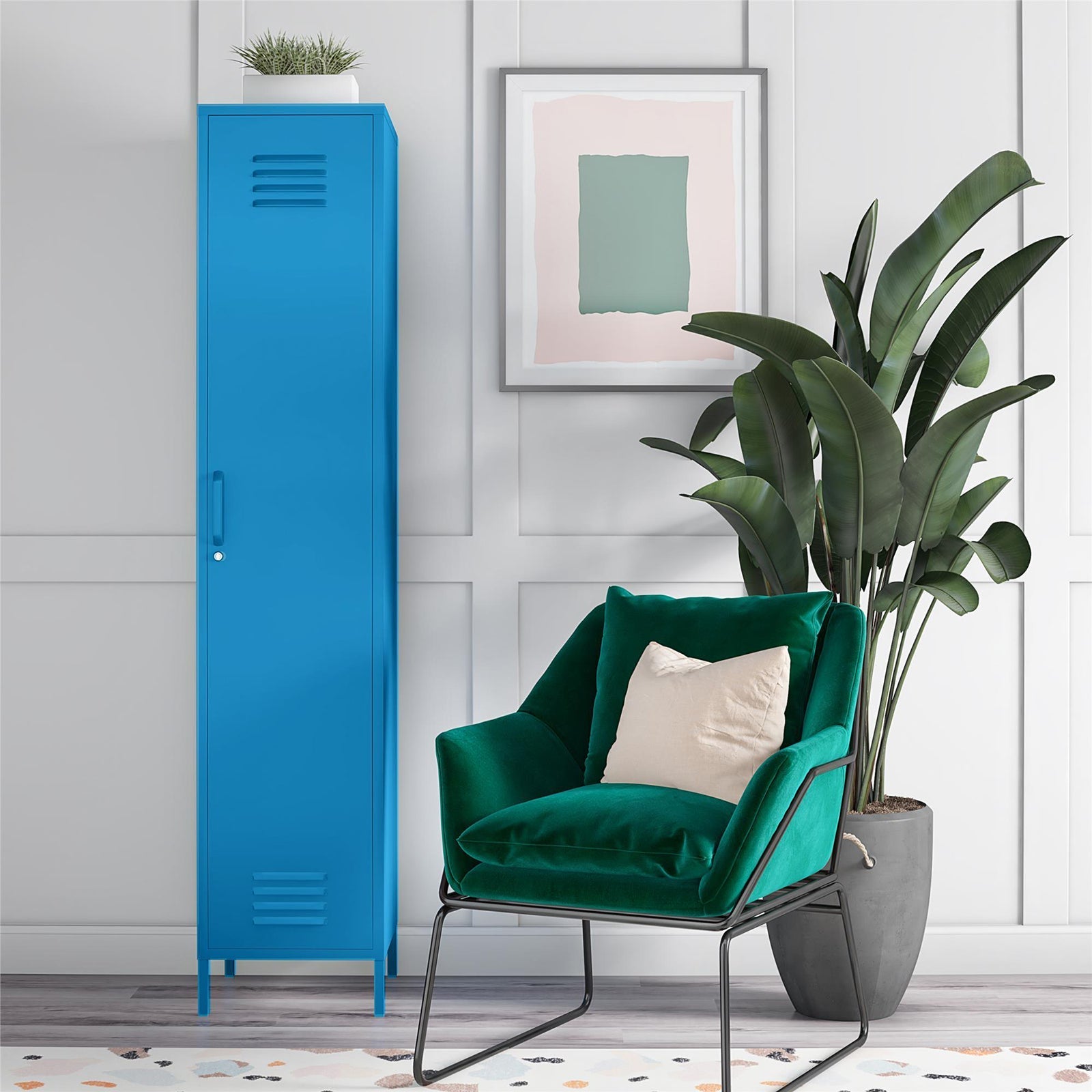 Cache1+ Blue Storage Cabinet with Lock – Secure & Stylish Organizer - MASTERSTORE - 8595677159868 - Storage Cabinets - 5244810COM - 8595677159868