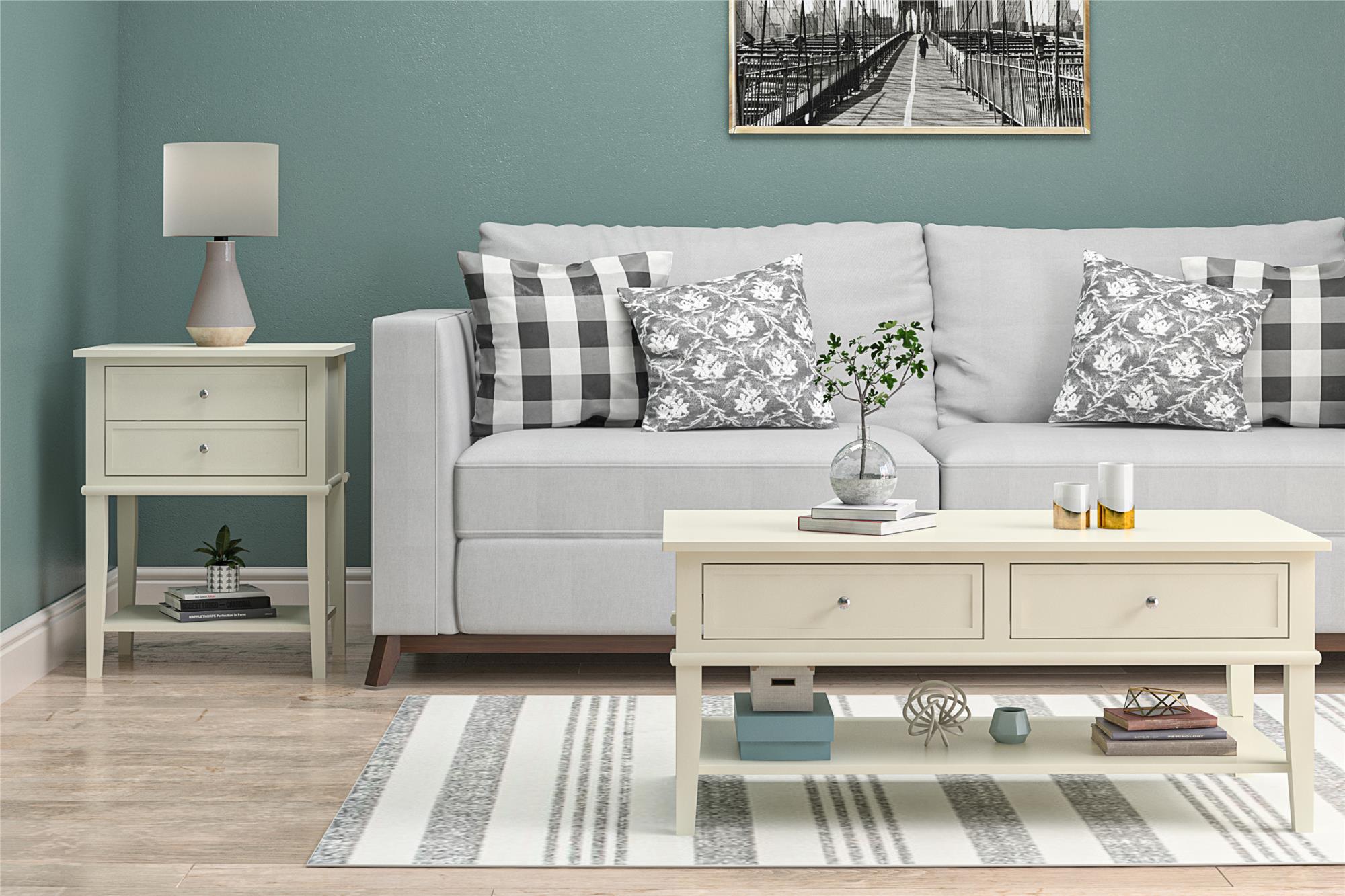 Franklin soffbord, Vit - Soffbord - Franklin Coffee Table, White - MASTERSTORE - 8595677159929 - Sofaborde - 7917013COM - 8595677159929 -