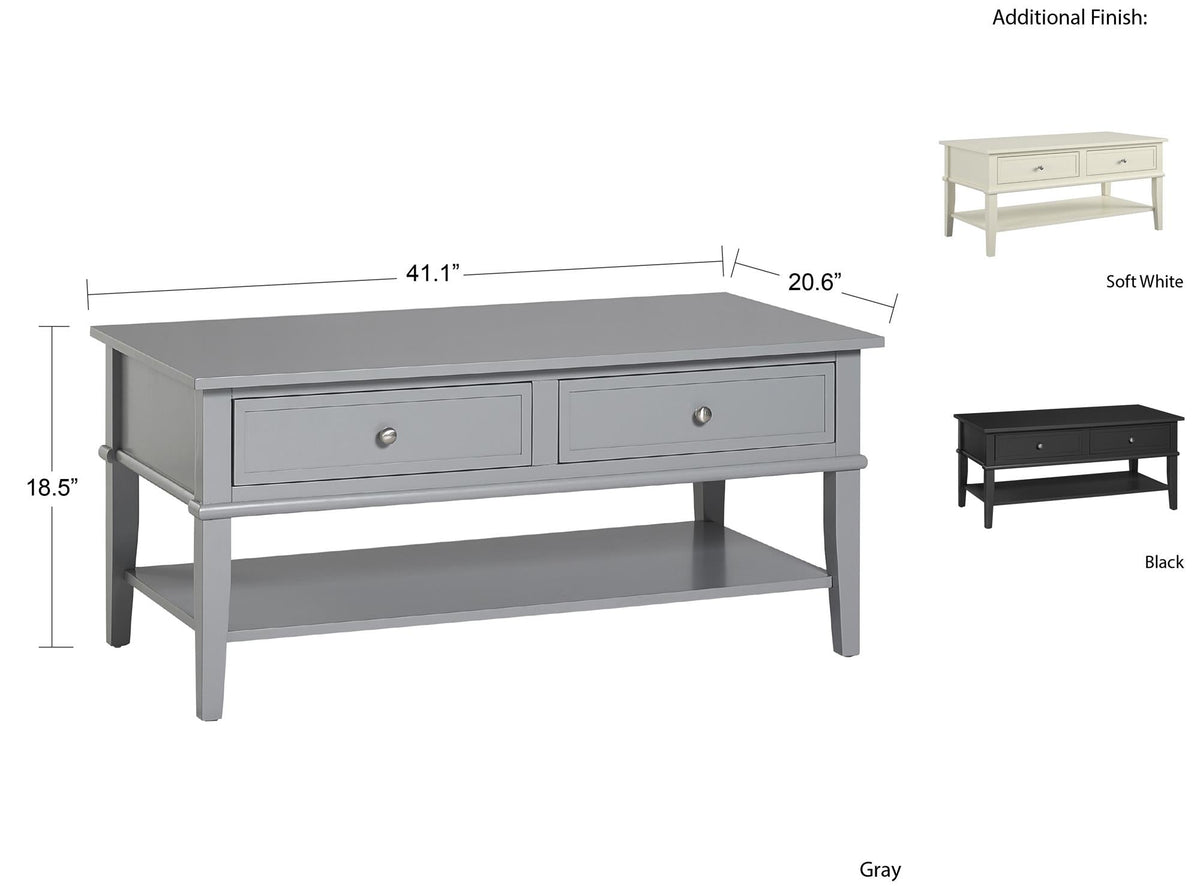 Franklin Coffee Table, Grey - MASTERSTORE - 8595677159936 - Sofaborde - 7917815COM - 8595677159936