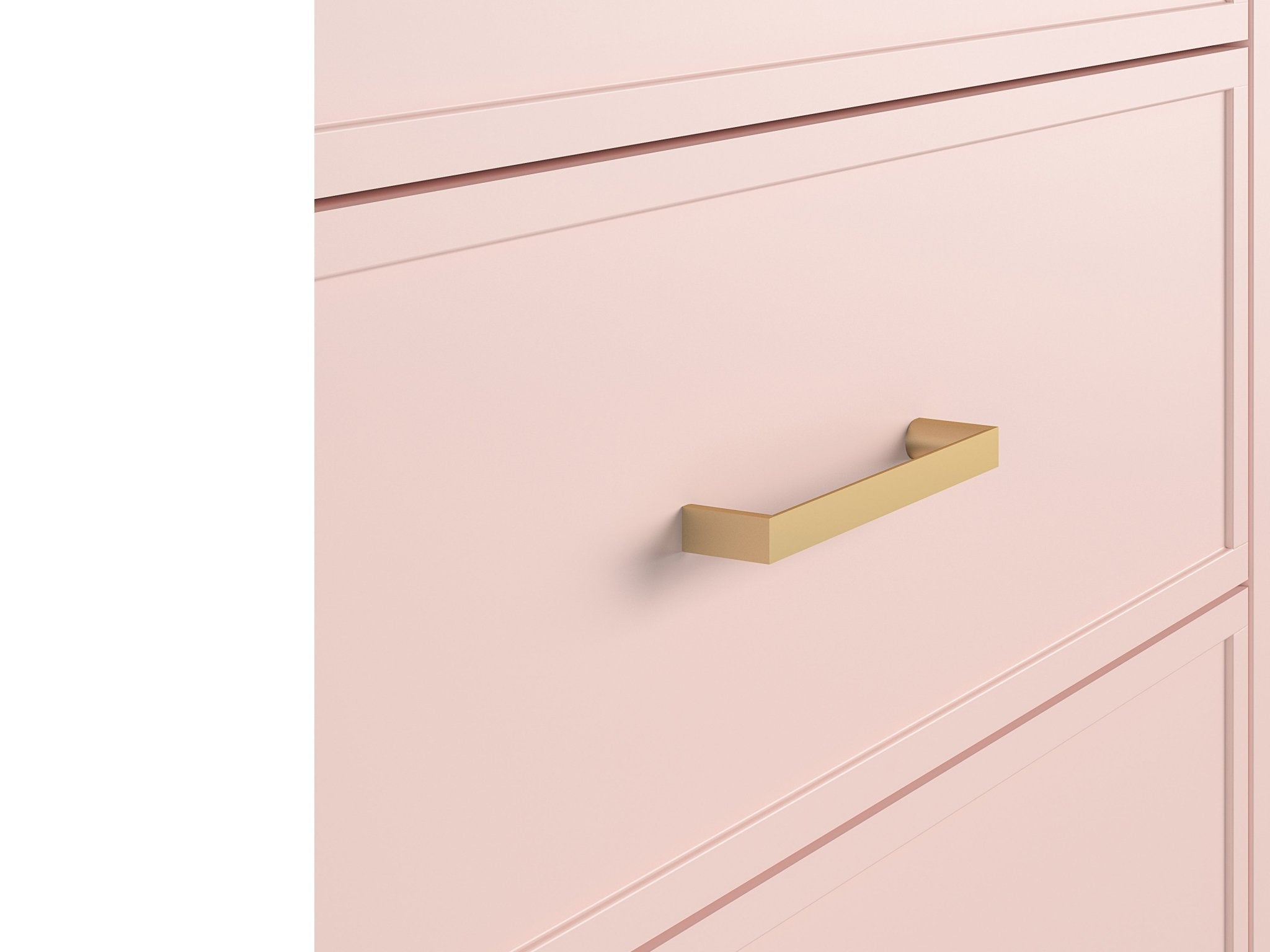 Byrå - 75x50x106 cm - med 4 lådor, handtag och ben i guldfärg - rosa - Westerleigh - Byråar - Westerleigh Chic 4 - Drawer Dresser in Pink with Gold Handles - MASTERSTORE - 8595677160123 - Dressers - 3640350COM - 8595677160123 -