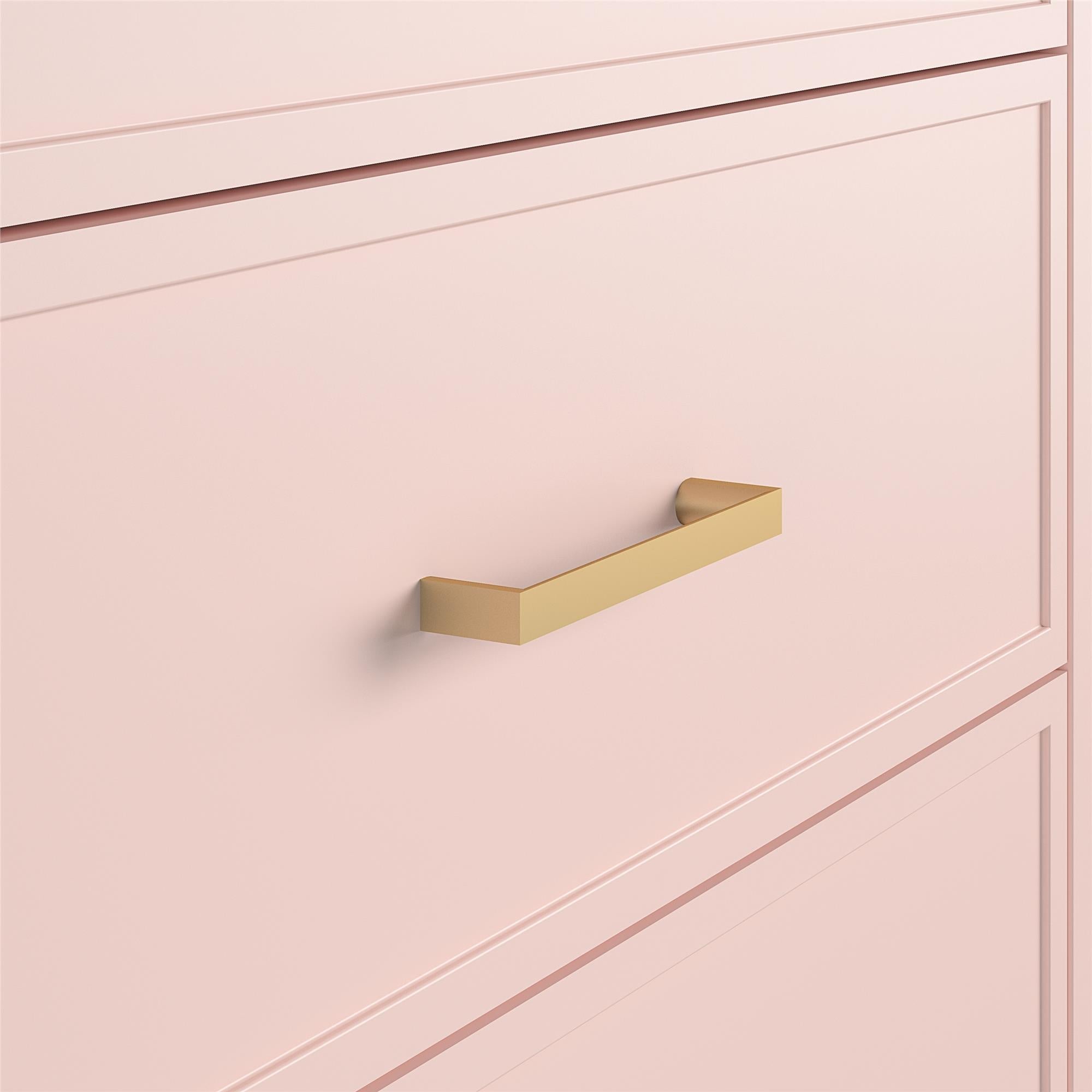 Byrå - 75x50x106 cm - med 4 lådor, handtag och ben i guldfärg - rosa - Westerleigh - Byråar - Byrå - 75x50x106 cm - med 4 lådor, handtag och ben i guldfärg - rosa - Westerleigh -