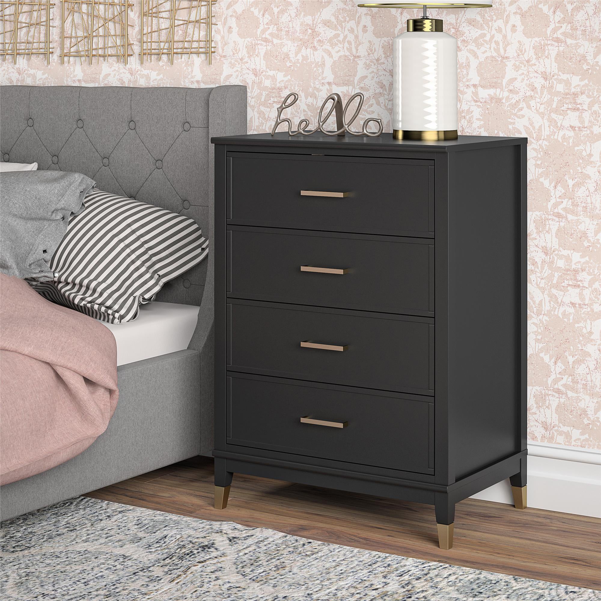 Westerleigh Stylish 4 - Drawer Chest with Elegant Gold Handles - MASTERSTORE - 8595677160147 - Chest of Drawers - 3640872COM - 8595677160147