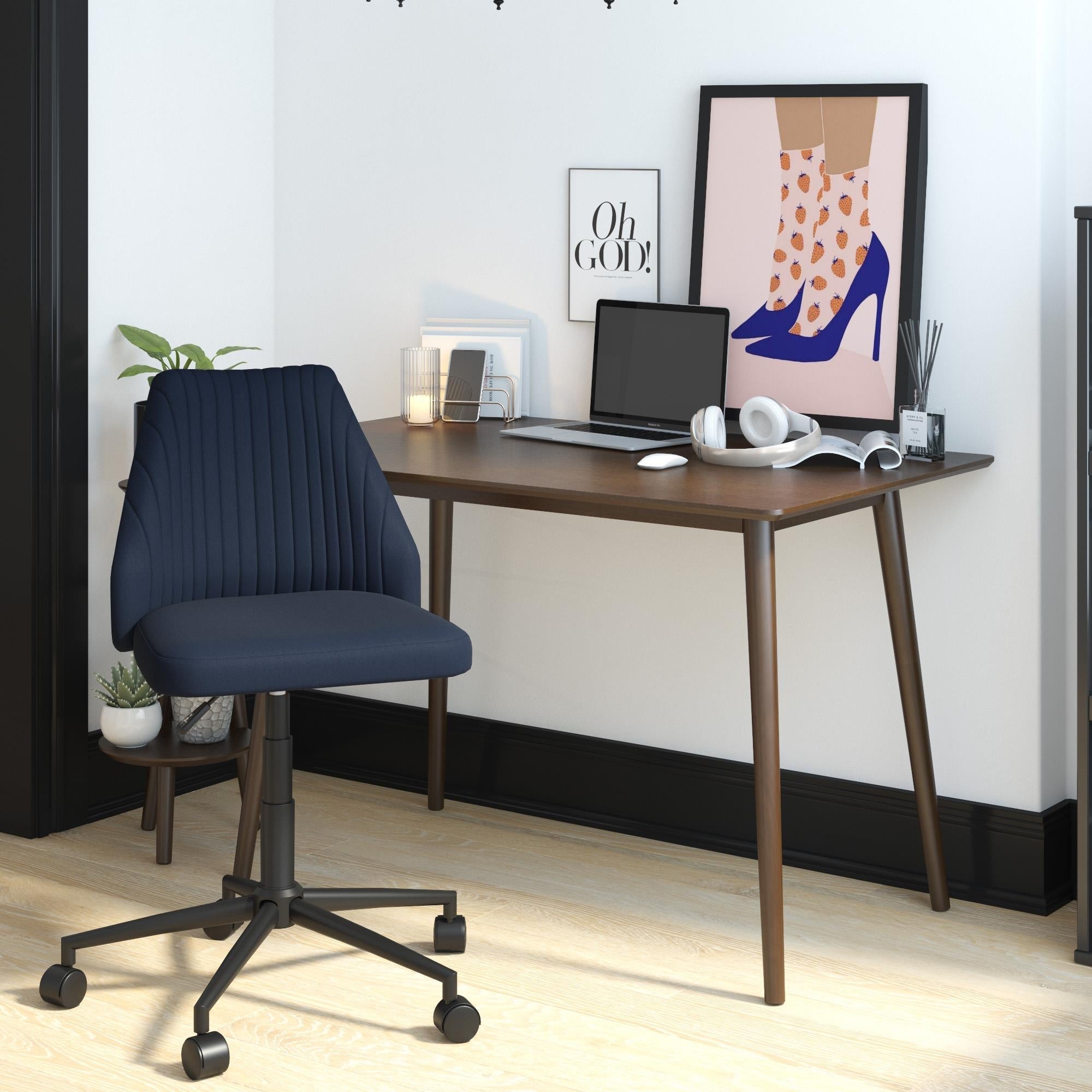 Brittany Blue Ergonomic Office Chair with Wheels - MASTERSTORE - 8595677160277 - Office Chairs - 2391629N - 8595677160277