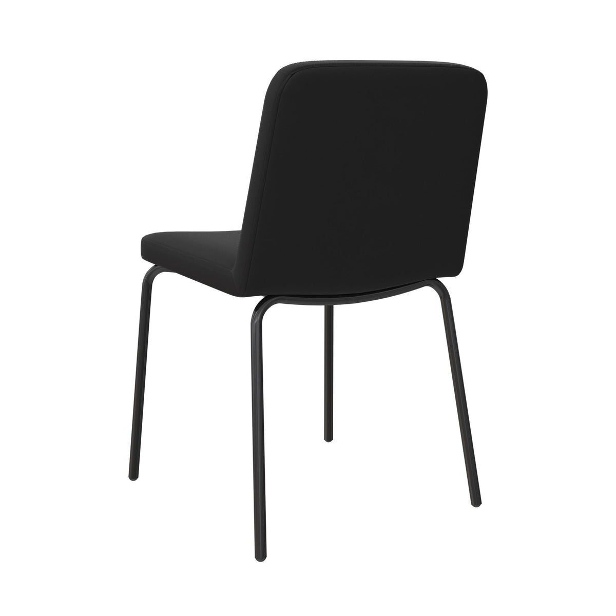 Matstol - 46x51x80 cm - 2 stycken, klassisk design med skumvadderat konstläder - svart - Corey