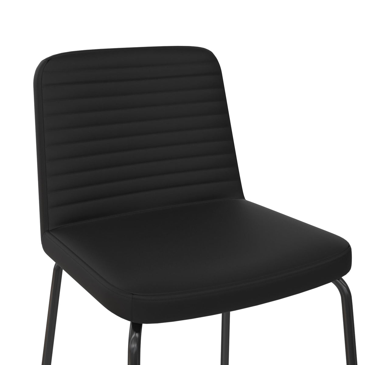 Matstol - 46x51x80 cm - 2 stycken, klassisk design med skumvadderat konstläder - svart - Corey