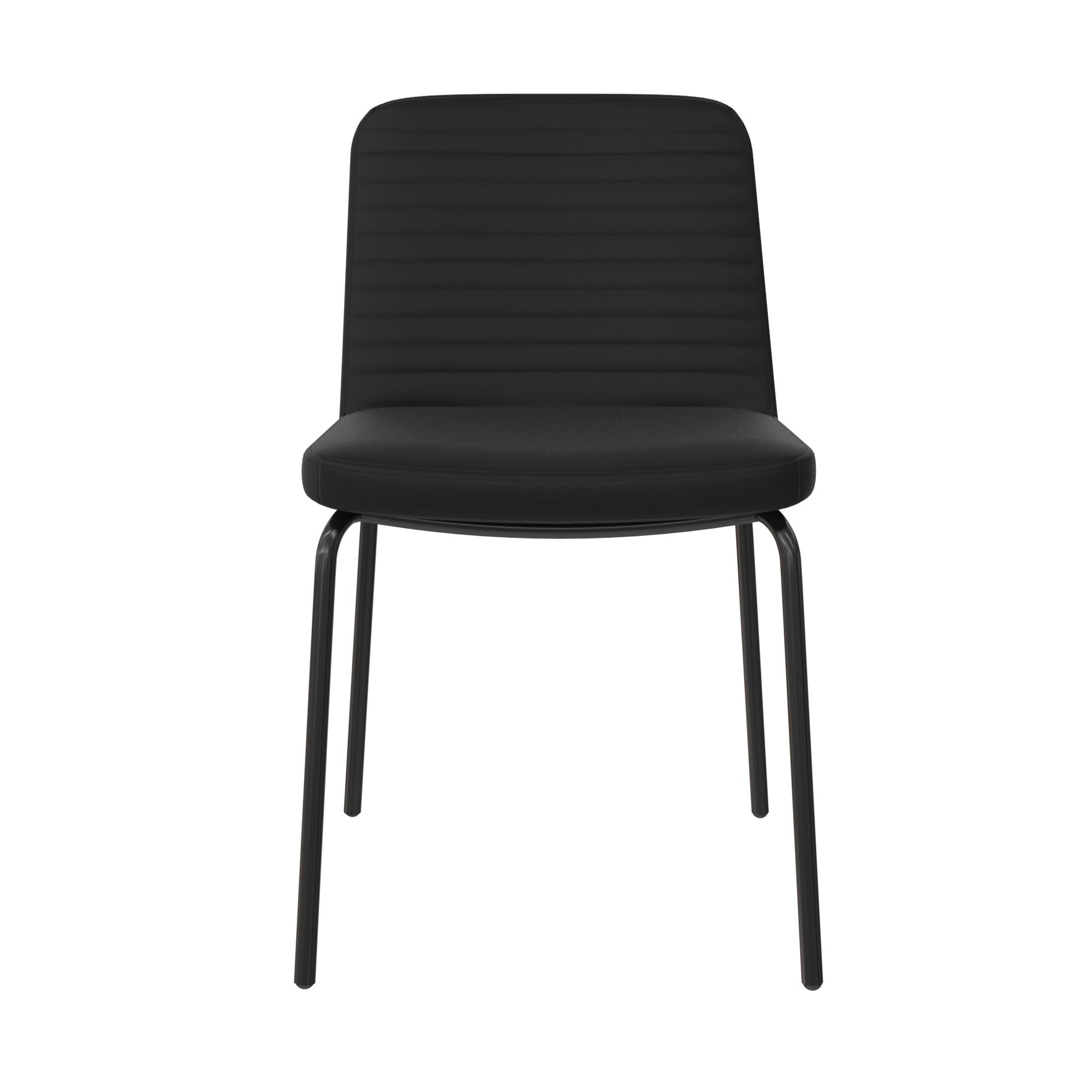 Matstol - 46x51x80 cm - 2 stycken, klassisk design med skumvadderat konstläder - svart - Corey